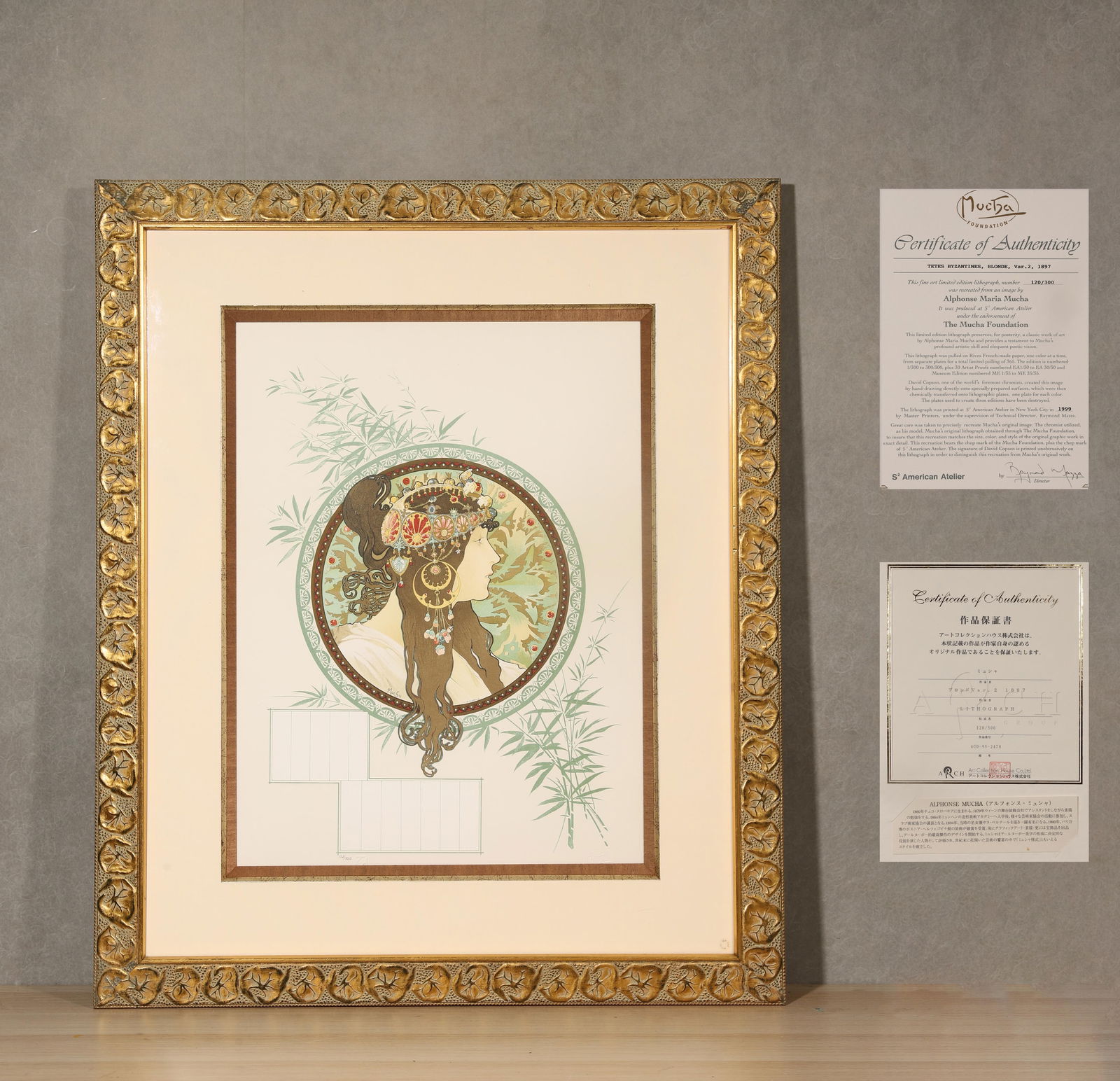 Alphonse maria mucha,1860-1939,attributed to,oil on canvas,têtes byzantines, brunette, var. 2 (1 of 10)