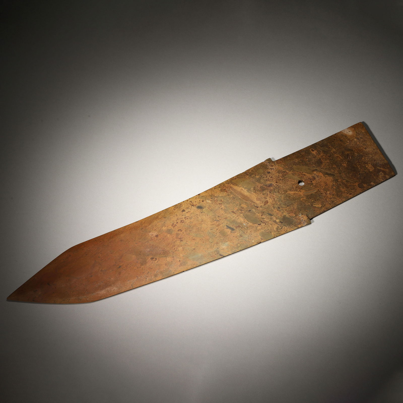 Late shang dynasty, green jade ge dagger-axe (1 of 6)