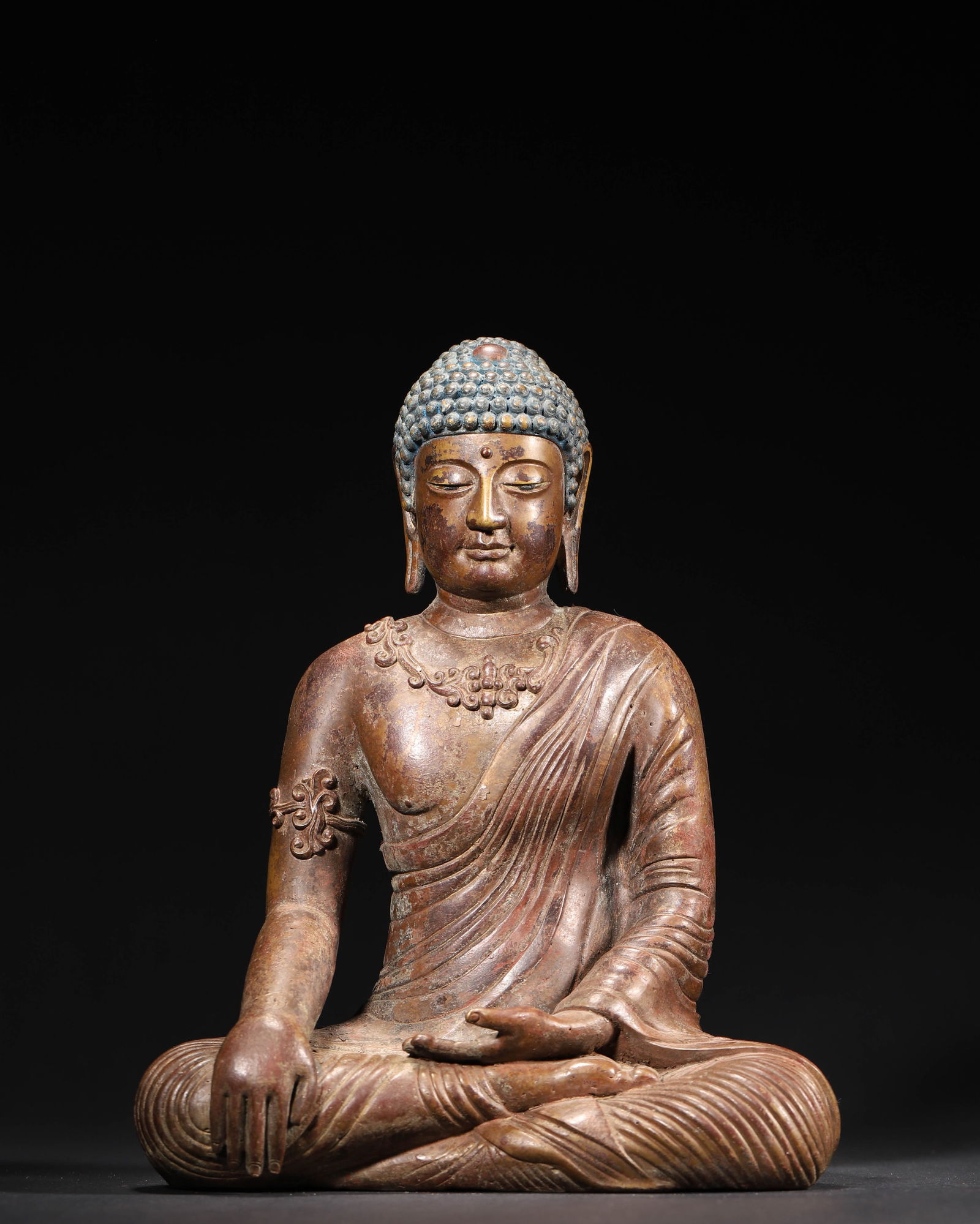 Ming dynasty, copper painted seated sakyamuni buddha (1 of 11)