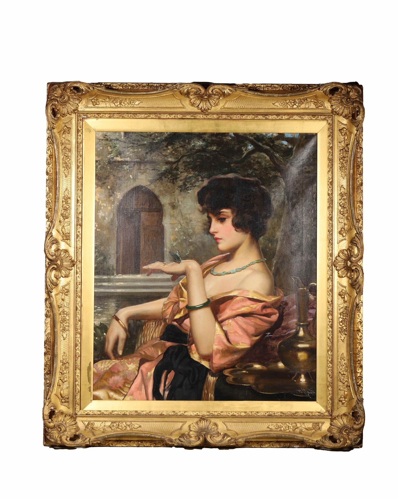 Butterfly and beauty harold h. Piffard oil on canvas circa 1900 (1 of 11)