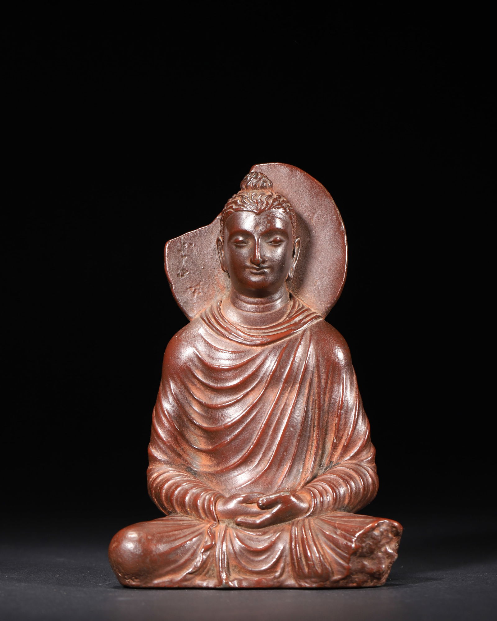 2Nd-5th century gandhara-style pottery seated buddha in dhyana mudra (1 of 7)