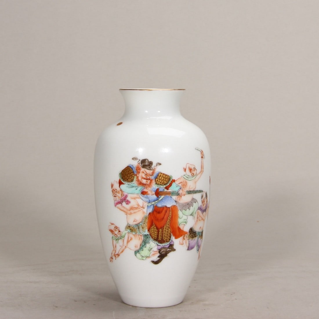 Republic of china period, famille-rose thin-bodied vase with "heavenly official blessing" design (1 of 11)
