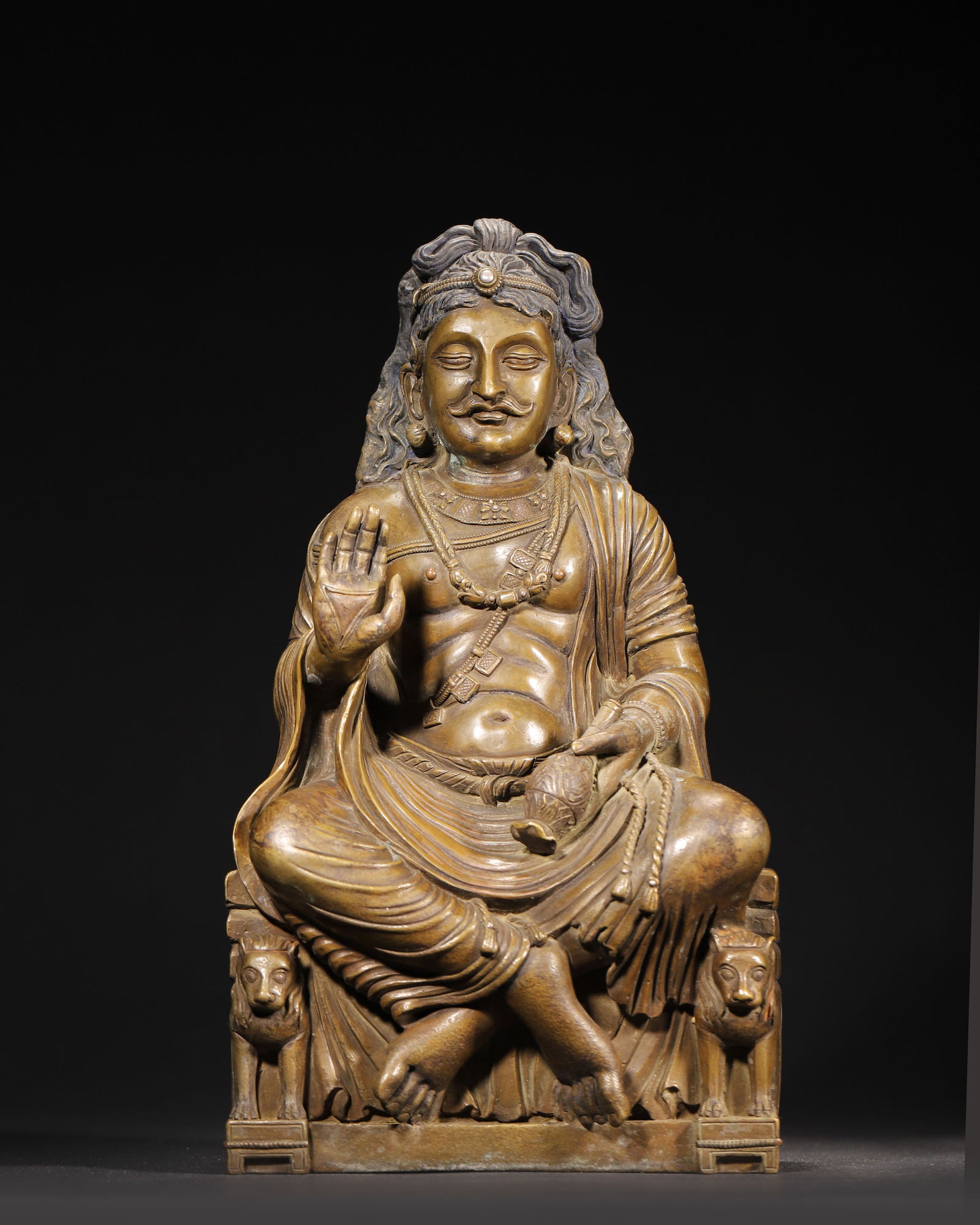 11Th-12th century, india pala dynasty, bronze shakyamuni buddha in earth-touching pose (1 of 10)