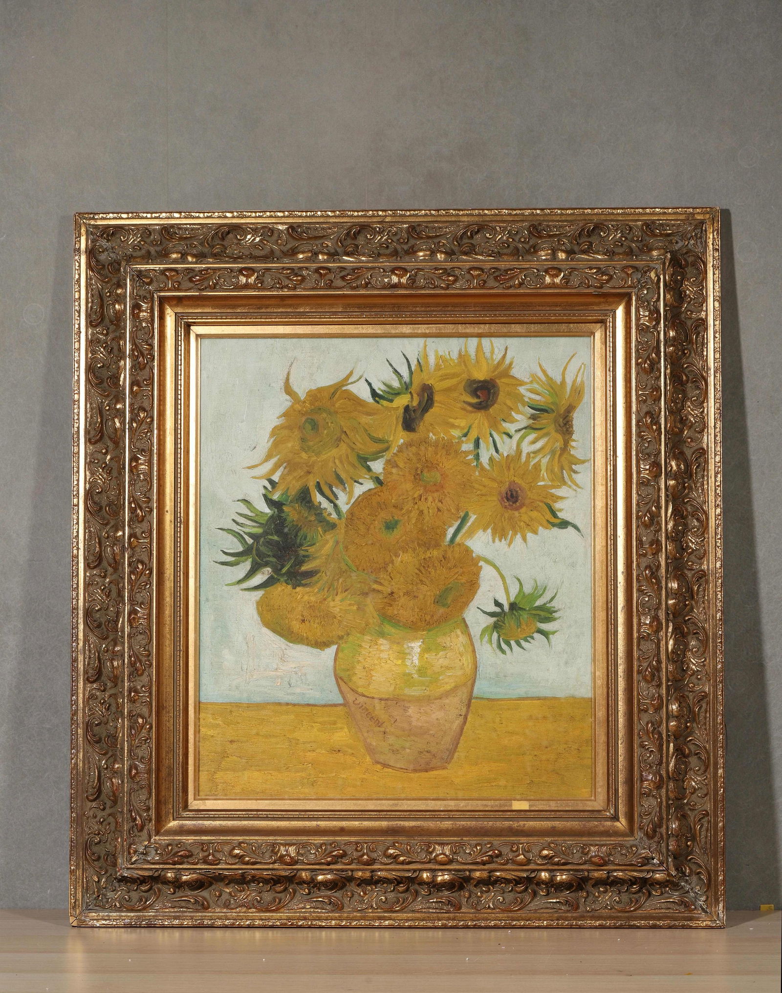 Anonymity,18-19century oil on canvas,after van gogh: Length80.0Cm (31.5")Width73.0Cm (28.74") Length51.0Cm (20.08")Width44.0Cm (17.32")