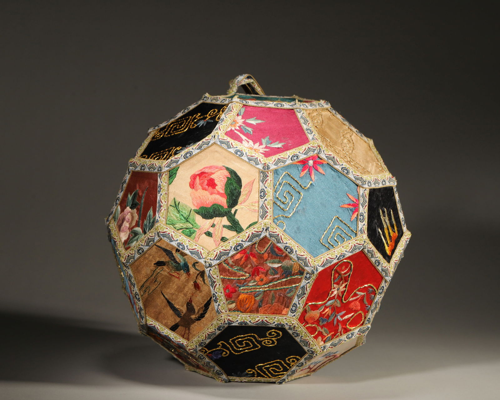 Qing dynasty, embroidered silk ball (1 of 7)