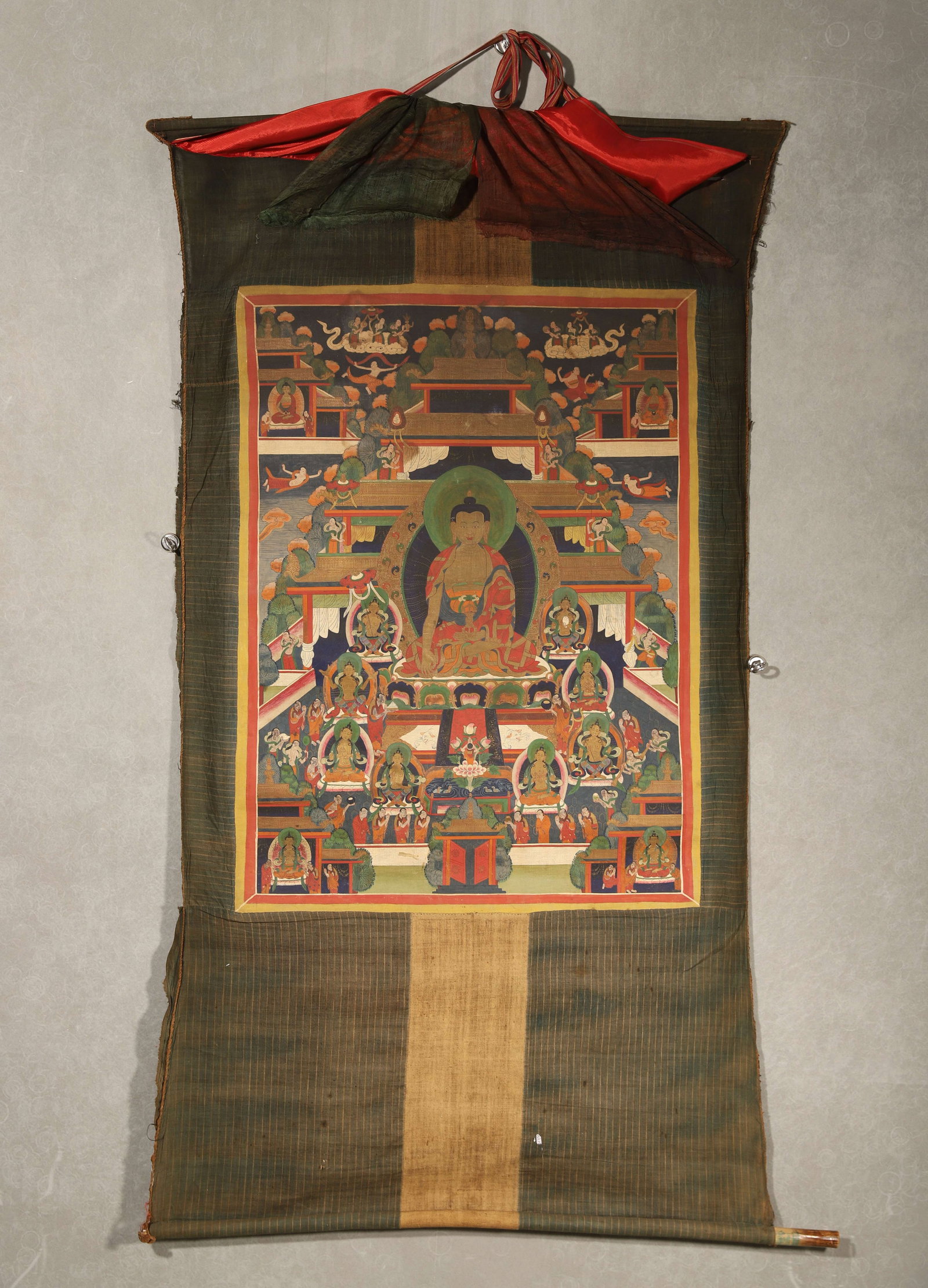 Qing dynasty, qianlong period, tibetan-style thangka of shakyamuni buddha's life stories (1 of 12)