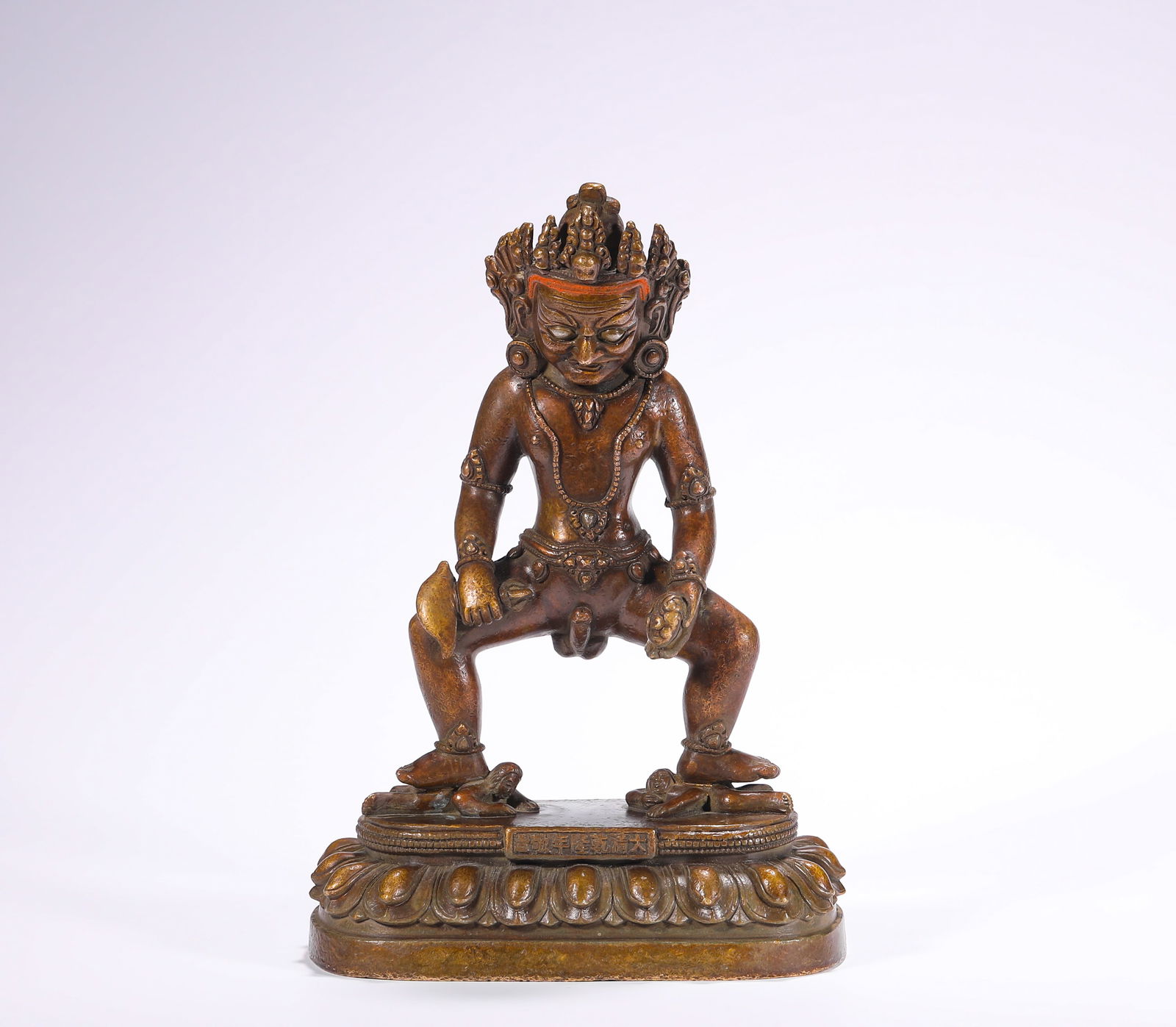 A BRONZE STATUE OF THE BLACK GOD OF WEALTH FROM THE QIANLONG PERIOD OF THE QING DYNASTY (1 of 9)