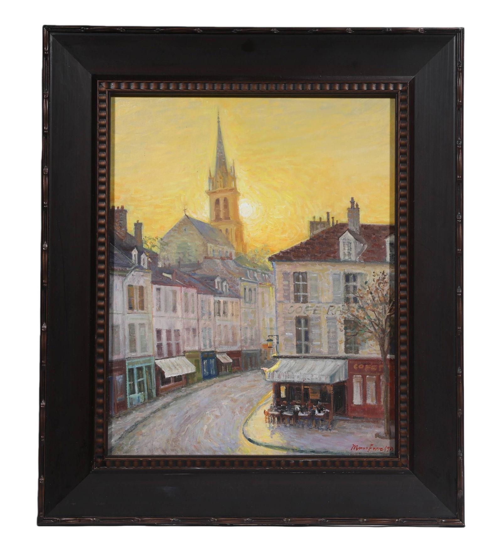 MAXIME MAUFRA 1861-1918 ATTRIBUTED TO, OIL PAINTING: H:49cmW:39cm H:79cmW:59cm Maxime Maufra (1861-1918)Renowned French Impressionist, student of Charles Leduc, inspired by J.M.W. Turner in Britain. He met Paul Gauguin in 1890, was an early Montmartre a