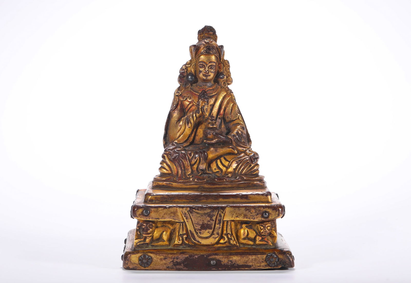 QING DYNASTY, GILDED BRONZE BUDDHA STATUES: H:10.5cmW:6.8cmWeight:477g