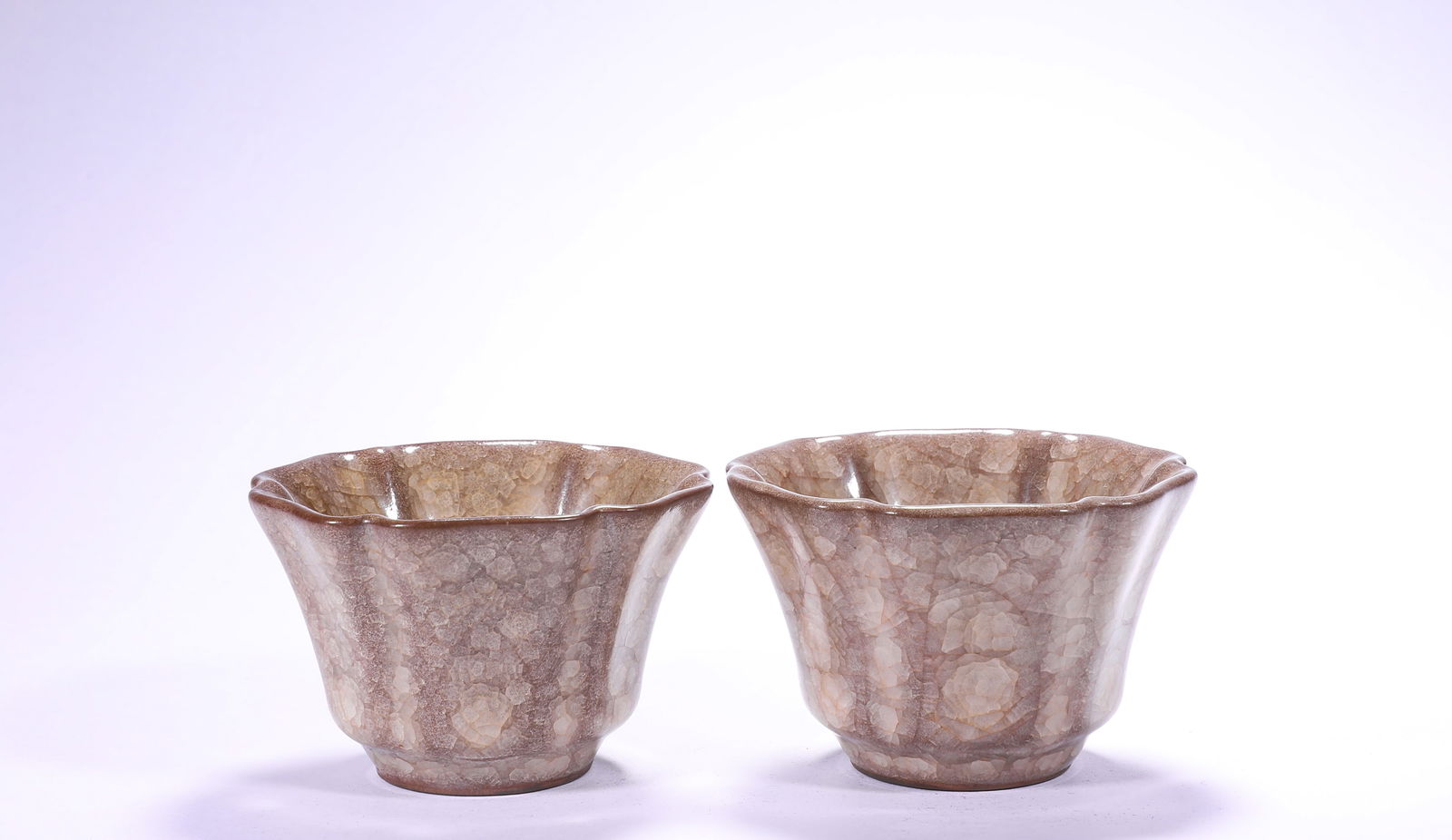 A PAIR OF TEA CUPS FROM THE SONG DYNASTY RU KILN (1 of 6)