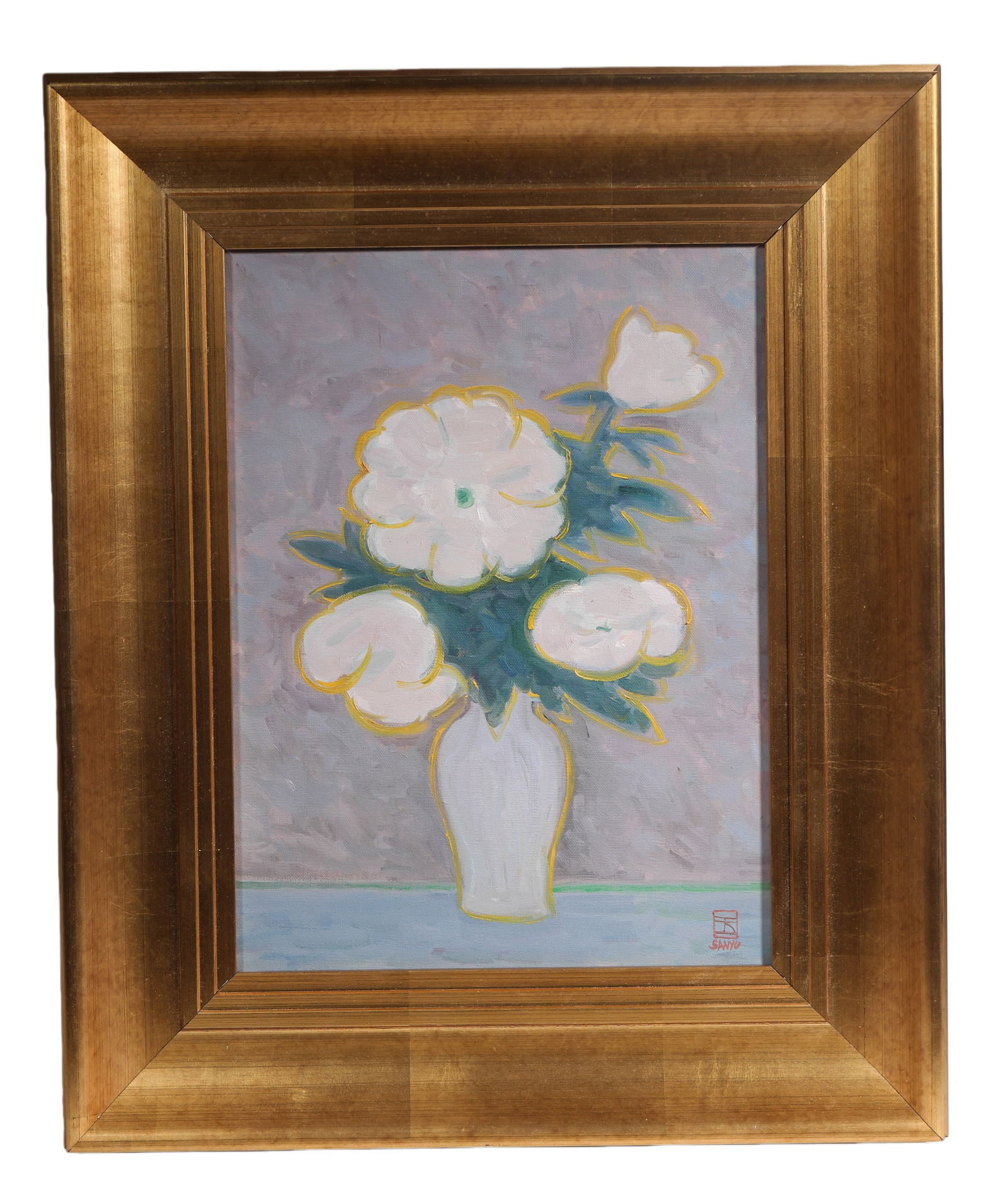 SANYU (1990-1966) ATTRIBUTED TO OIL PAINTING: H:40cmW:28cm H:60cmW:47cm