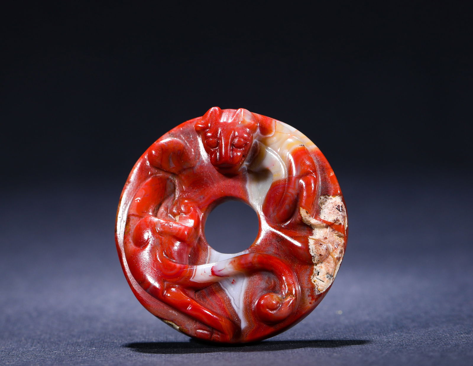 HAN DYNASTY, AGATE BI: D:4.1cmWeight:20g