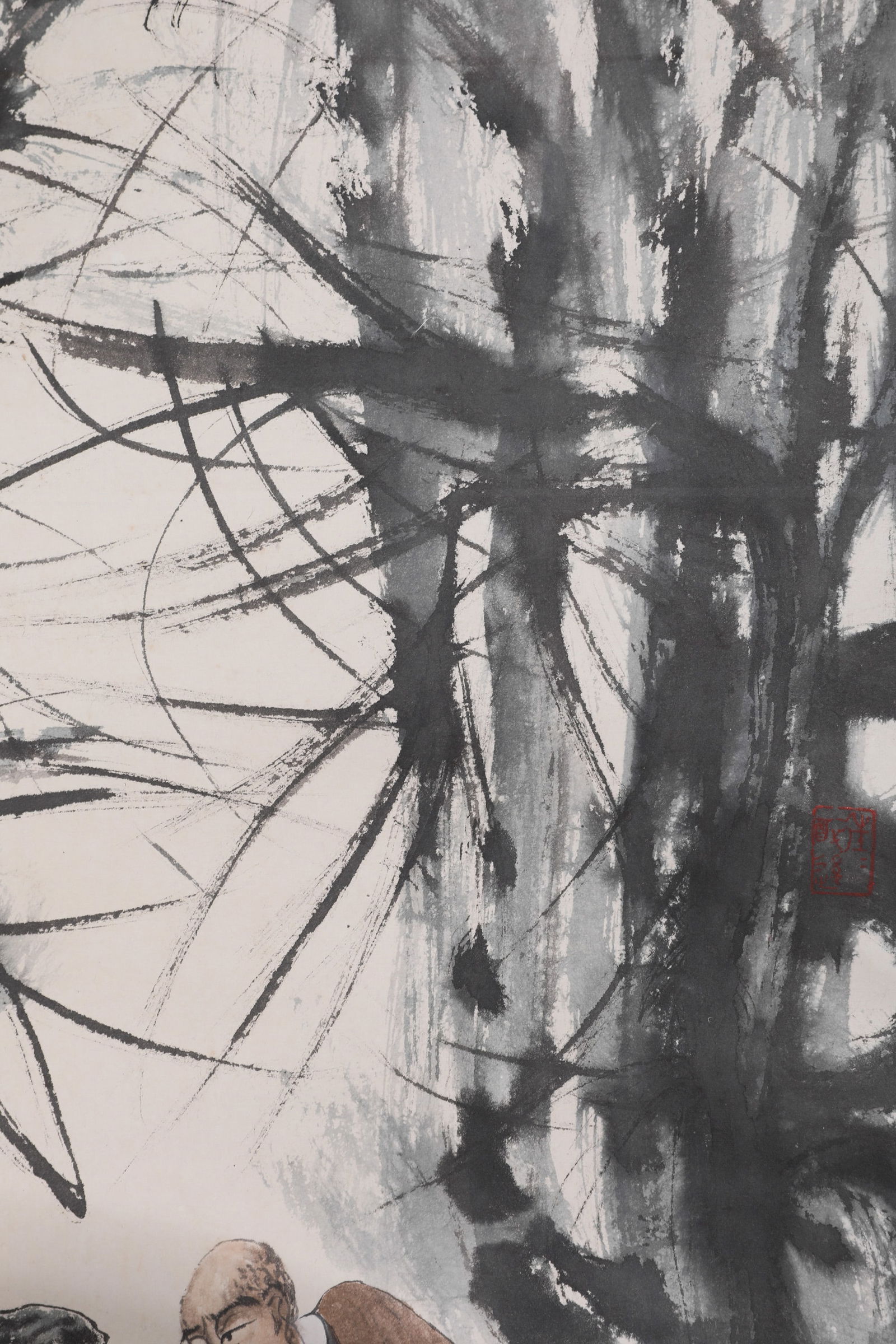 A PORTRAIT SCROLL BY FU BAOSHI - 4