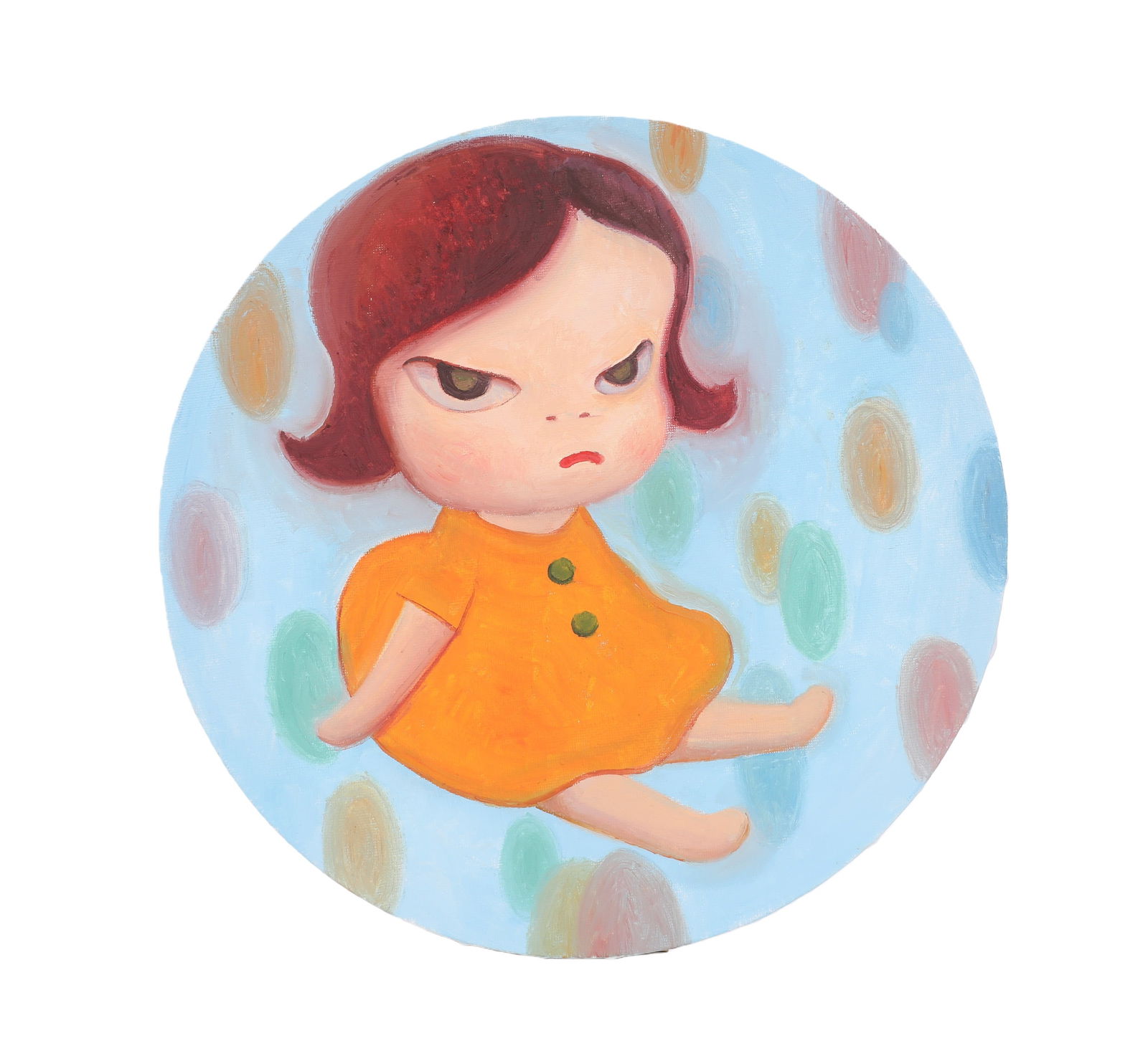 YOSHITOMO NARA (JAPAN, 1959), ATTRIBUTED TO OIL PAINTING: D:30cm