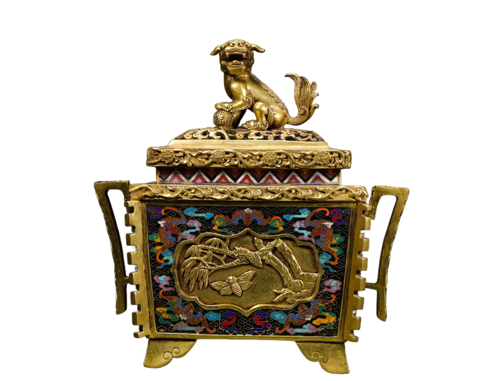 QING DYNASTY, COPPER CLOISONNE INCENSE BURNER (1 of 8)