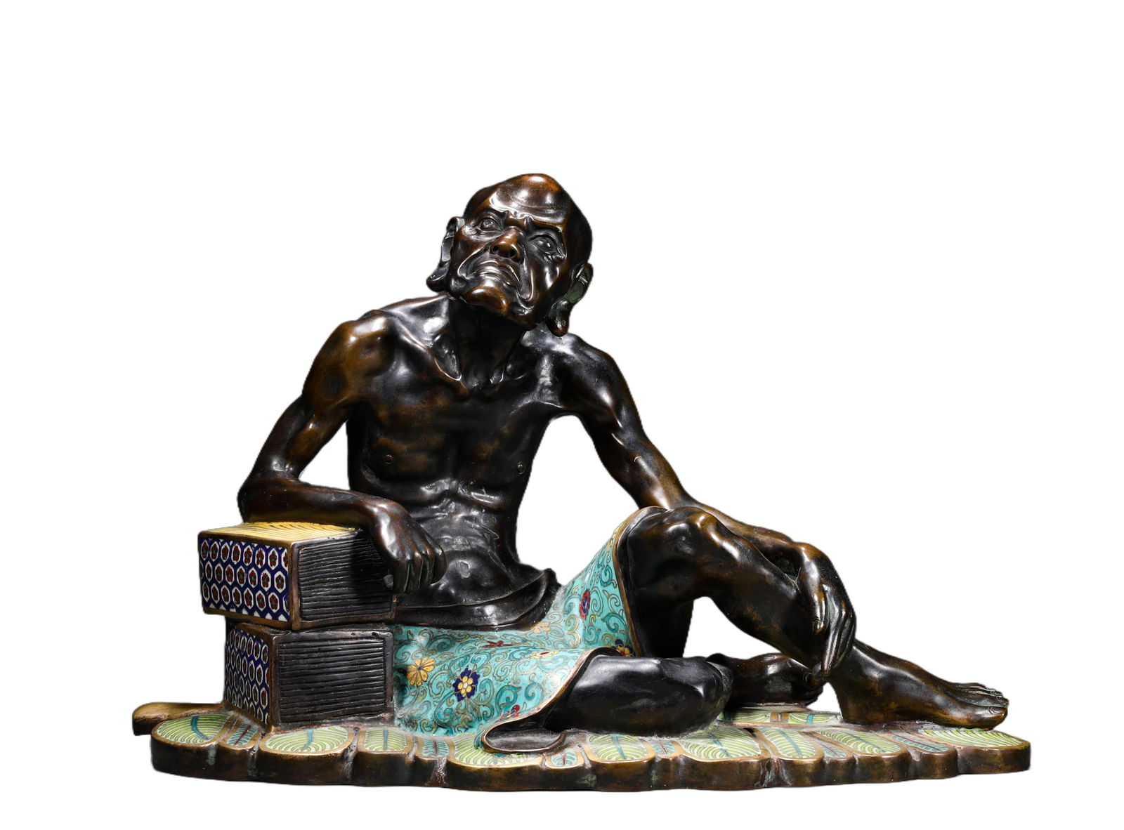 QING DYNASTY, COPPER CLOISONNE ARHATS: H:27cmW:39cmWeight:8160g