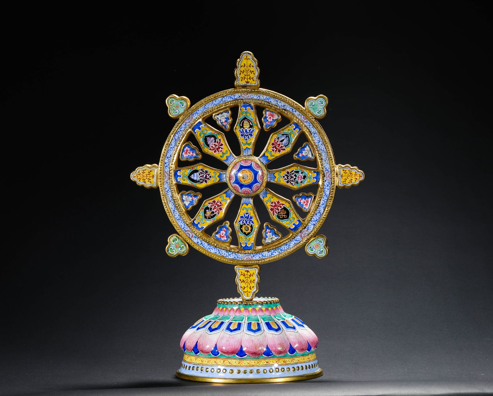 BRONZE ENAMEL RITUAL VESSELS OF THE YONGZHENG PERIOD: H:23cmW:16cmWeight:610g