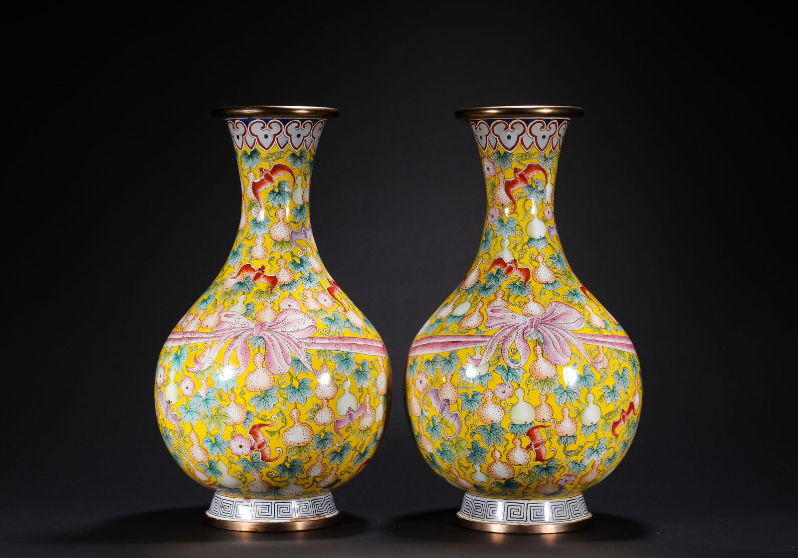 QING DYNASTY, QIANLONG COPPER ENAMEL DECORATIVE VASE (1 of 8)