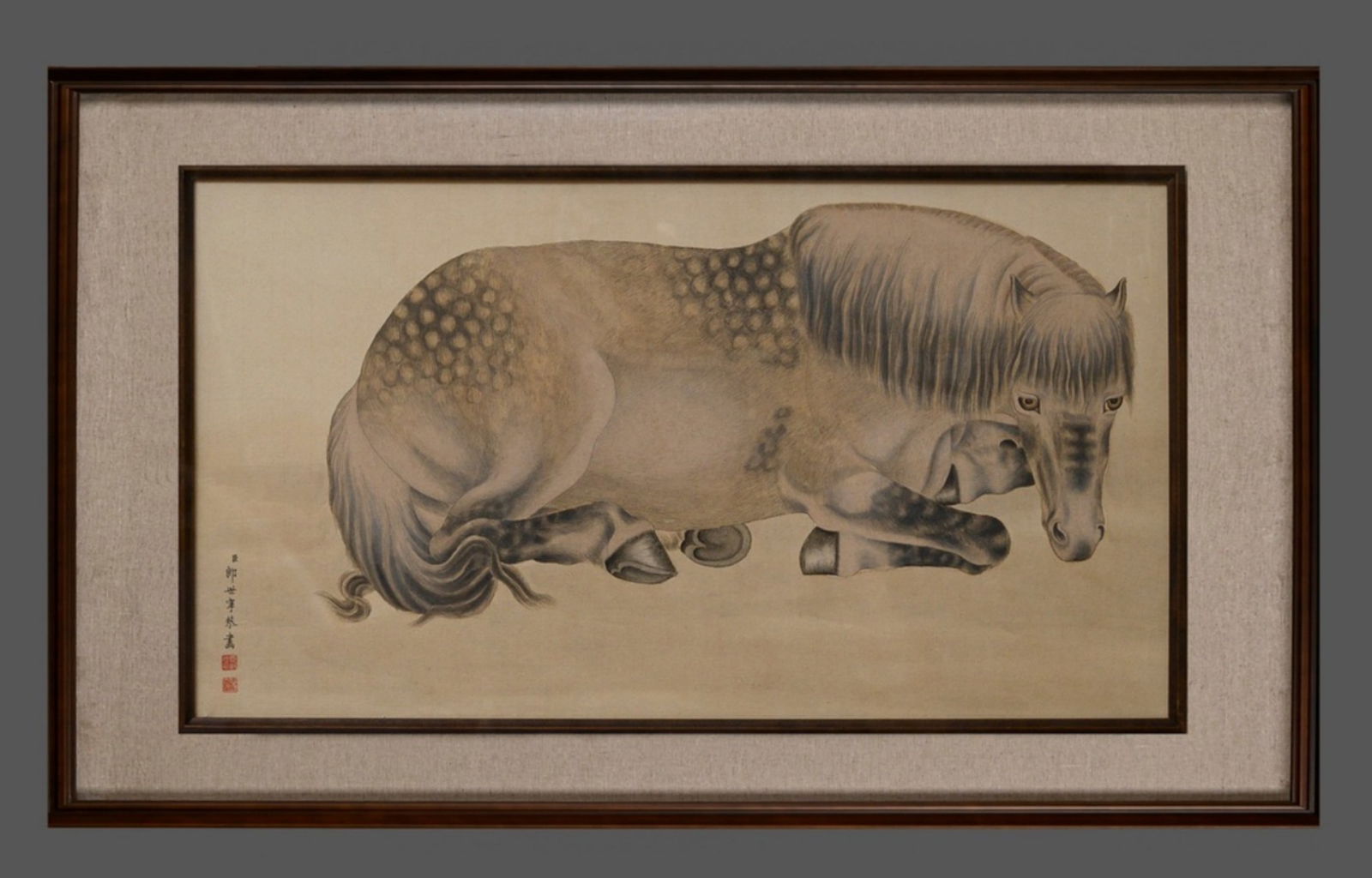 LANG SHINING'S IMMEDIATE SUCCESS DRAWING COPY SOLID WOOD FRAME: 30cmX57cm 52cmX83cm
