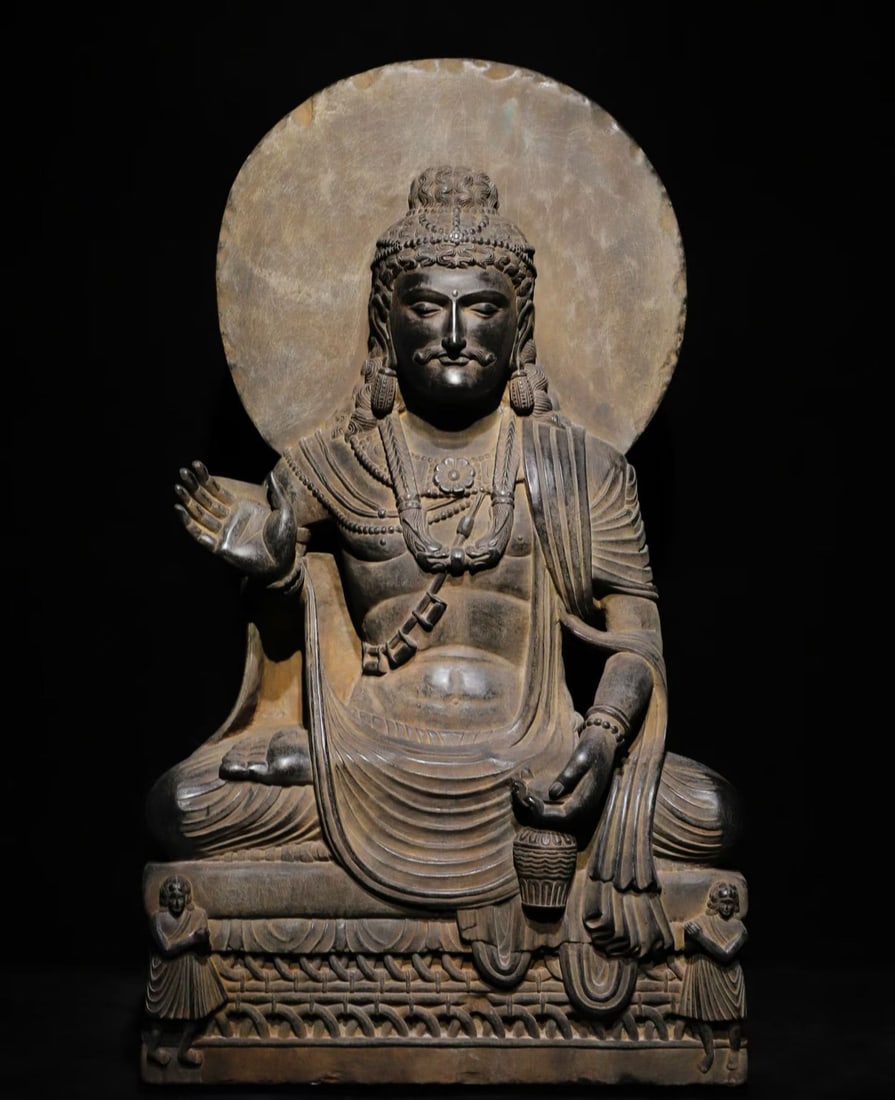 A 5TH-CENTURY GANDHARA STATUE: H:100cm?W:56cm?T:23cm