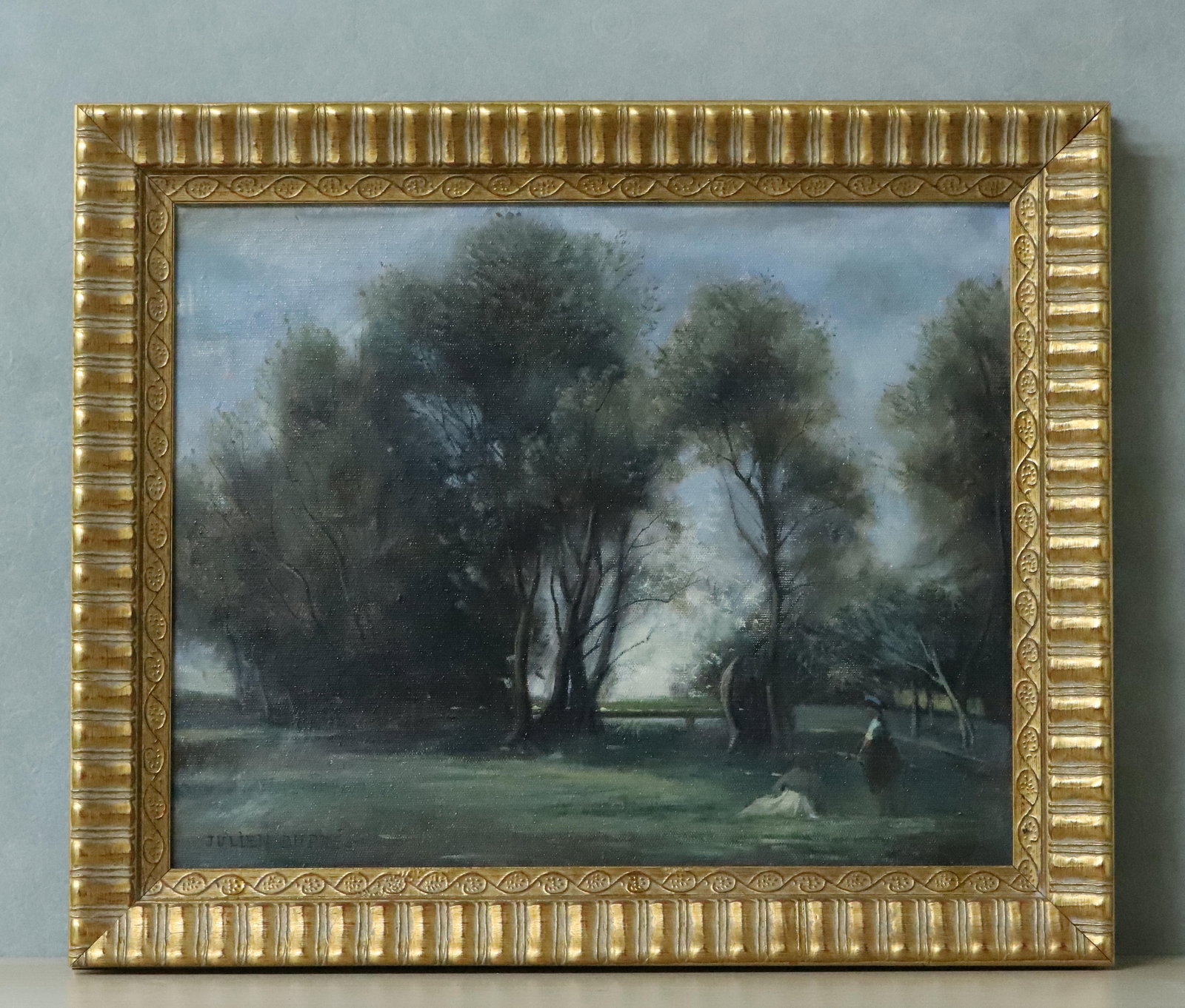 JULIEN DUPRÉ, 1851-1910,FRENCH,ATTRIBUTED TO, ACRYLIC ON CANVAS: Length74.0Cm (29.13")Width67.0Cm (26.38") Length52.0Cm (20.47")Width44.0Cm (17.32")Julien Dupré (1851–1910), a French Naturalist painter & second-gen Barbizon artist, excelled in rural labor & past