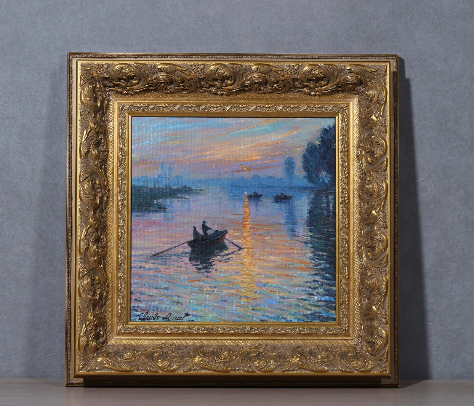 CLAUDE MONET,1840-1926,ATTRIBUTED TO, OIL ON CANVAS: 18.9" x 18.9" inches (48.0 cm x 48.0 cm) (Main) | 11.42" x 11.42" inches (29.0 cm x 29.0 cm) (Core)