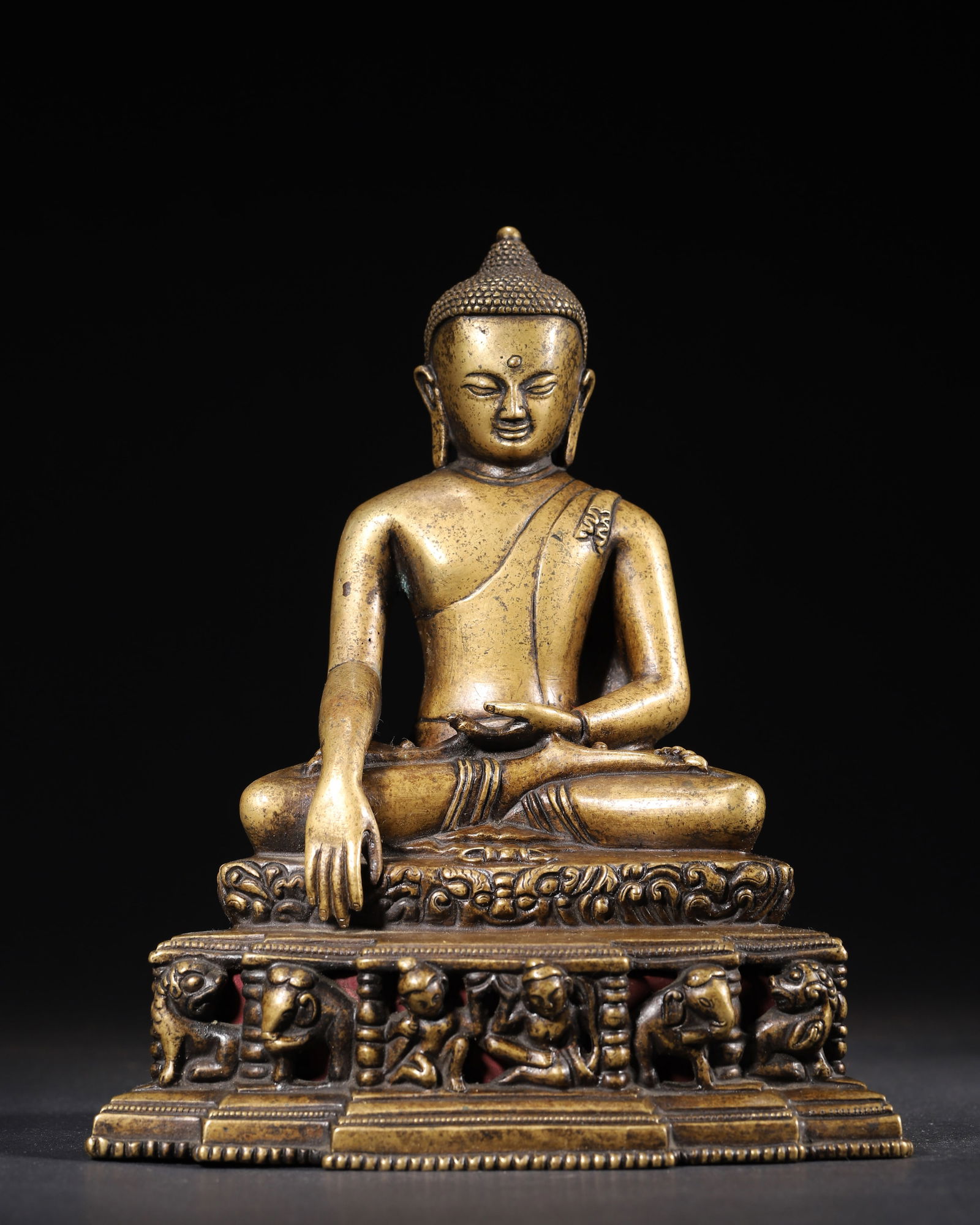 COPPER ALLOY FIGURE OF SHAKYAMUNI BUDDHA, MING DYNASTY (1 of 11)