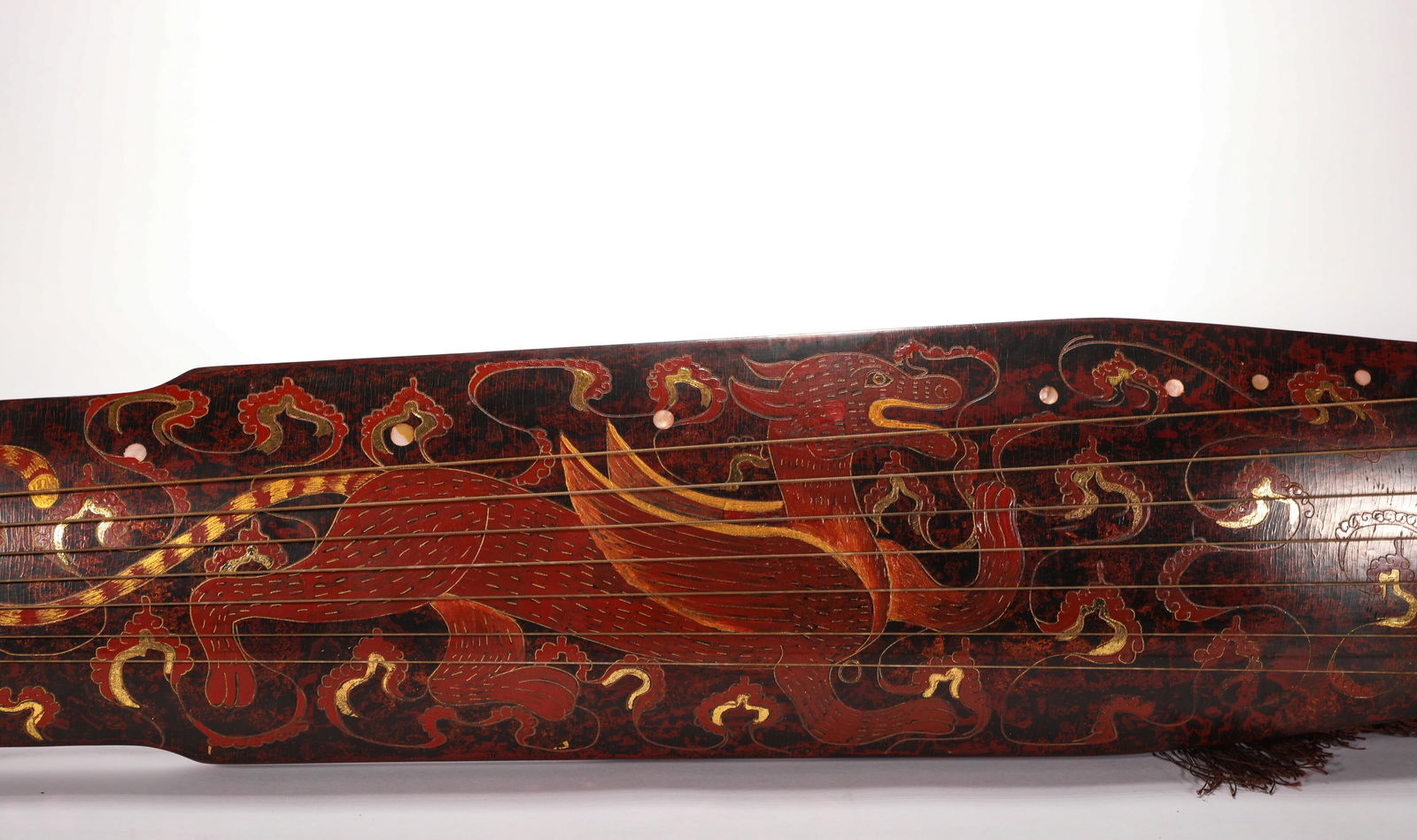 QING DYNASTY DRAGON-PATTERNED GILDED LACQUERWARE ZITHER - 3