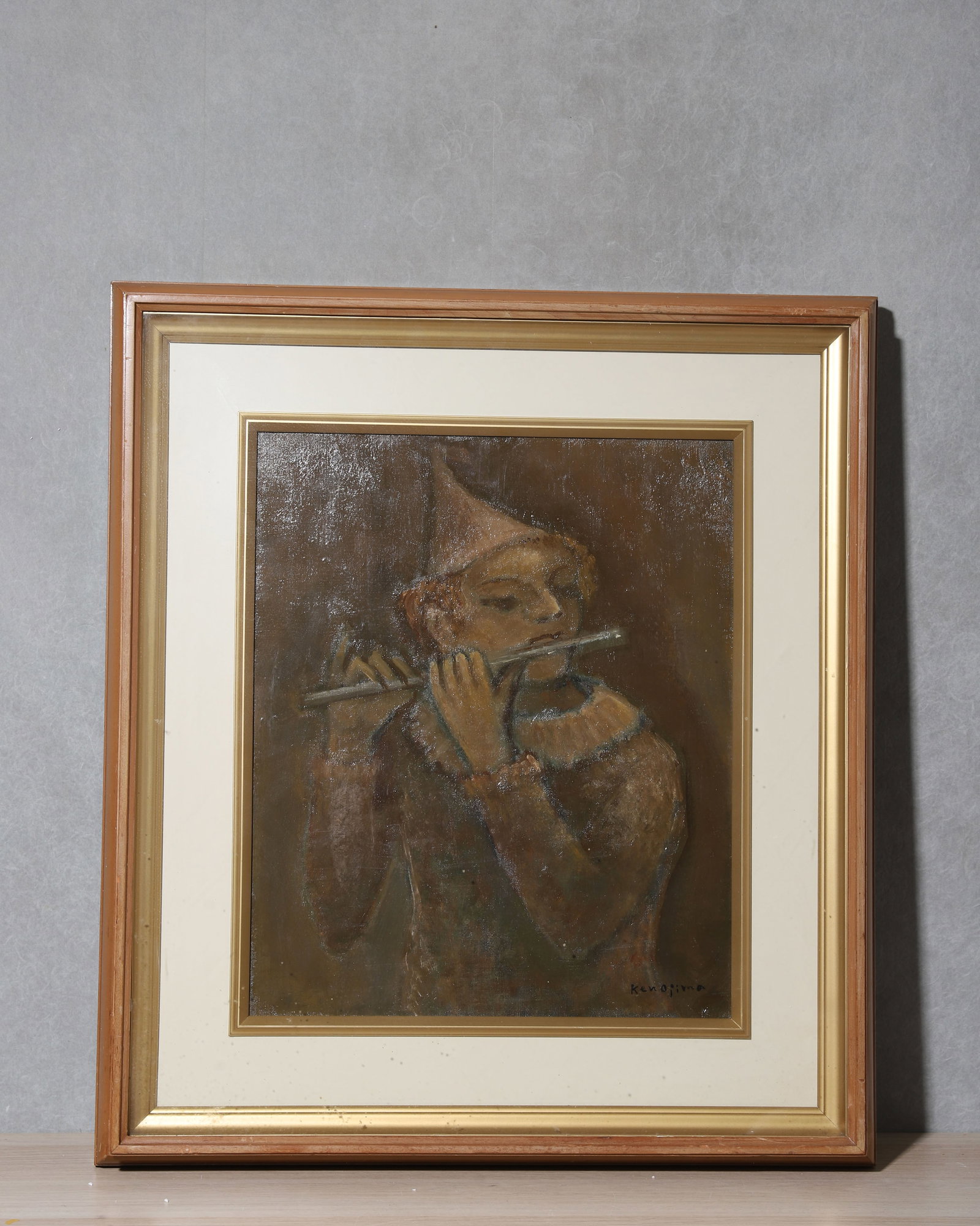 KEN OJIMA (JAPANESE, 20TH CENTURY),ATTRIBUTED TO,OIL ON CANVAS: 14.17in x 17.72in x 23.62in x 26.77in (36.0cm x 45.0cm x 60.0cm x 68.0cm)Ken Ojima (Japanese, 20th century) is a modern oil painter. He is known for his expressive, earth-toned portraits of figures li