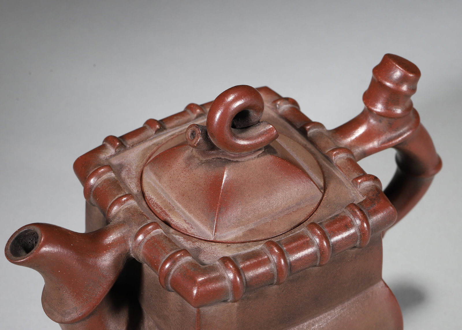 Ming Dynasty, Youquan Mark Bamboo Square Zisha Teapot - 3