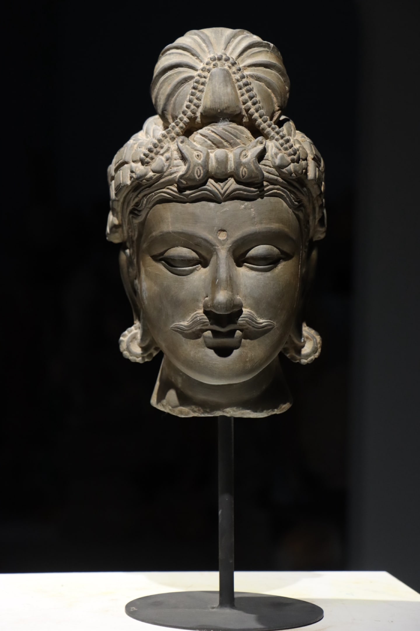A Grey Schist Head of Vishnu, Medieval India (1 of 9)