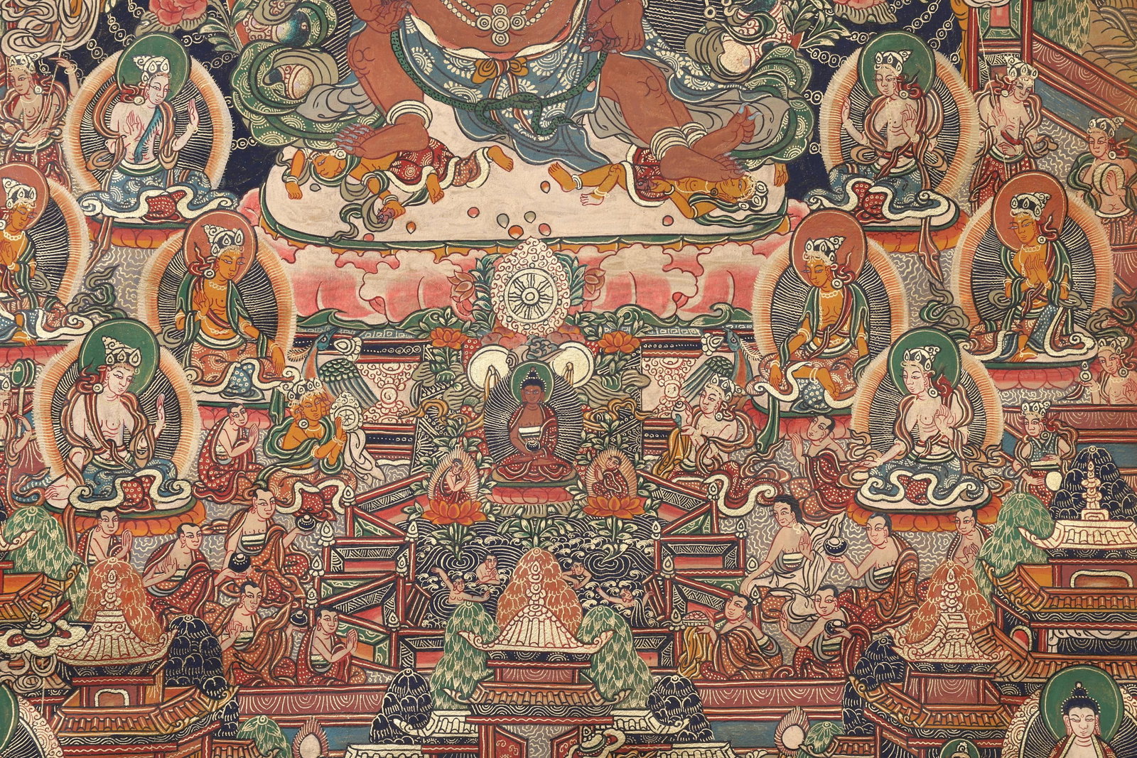 A Yellow Jambhala Thangka - Qing Dynasty - 7