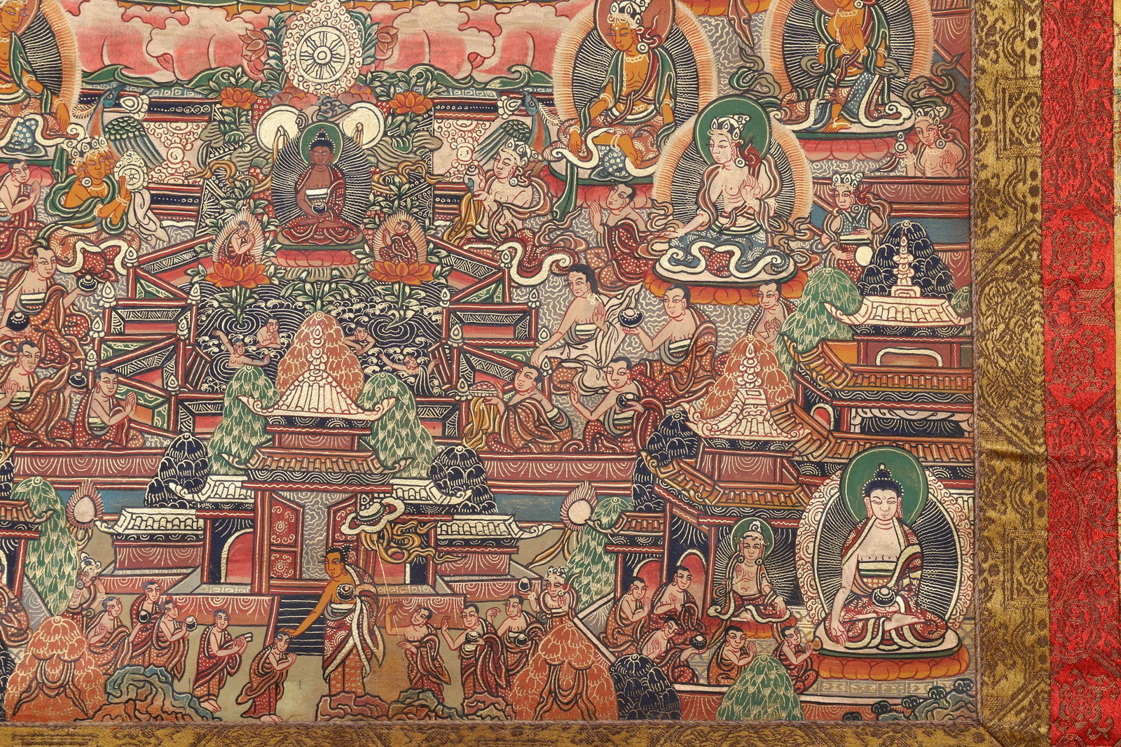 A Yellow Jambhala Thangka - Qing Dynasty - 8