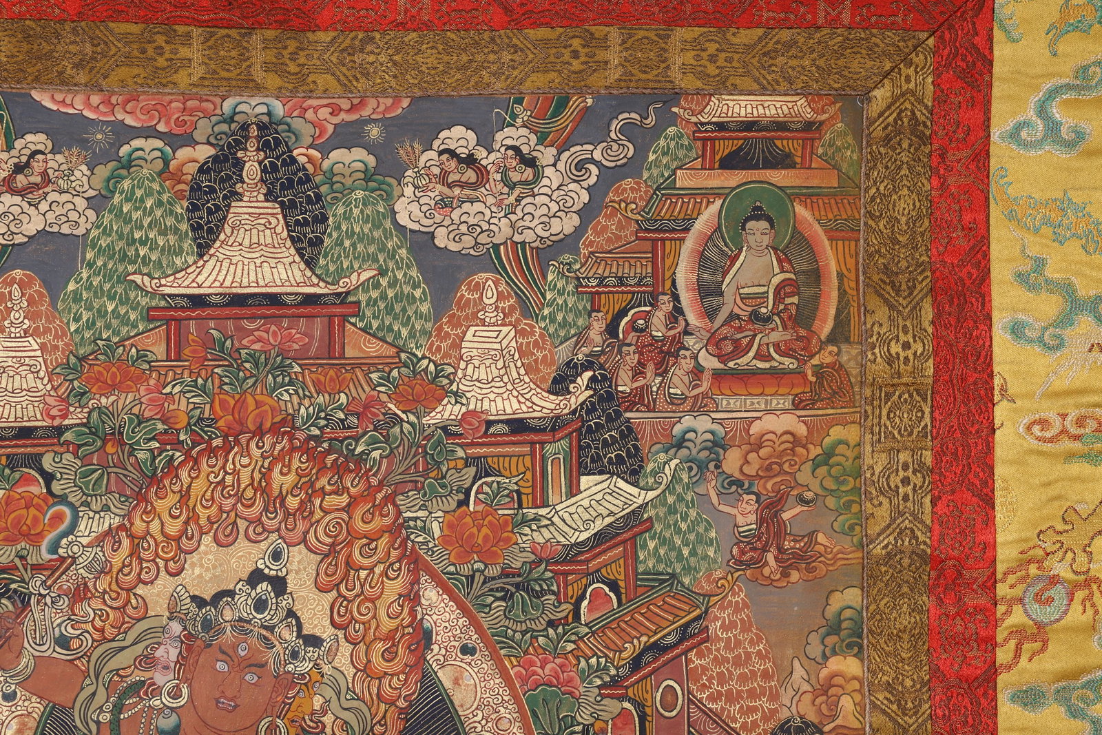 A Yellow Jambhala Thangka - Qing Dynasty - 9