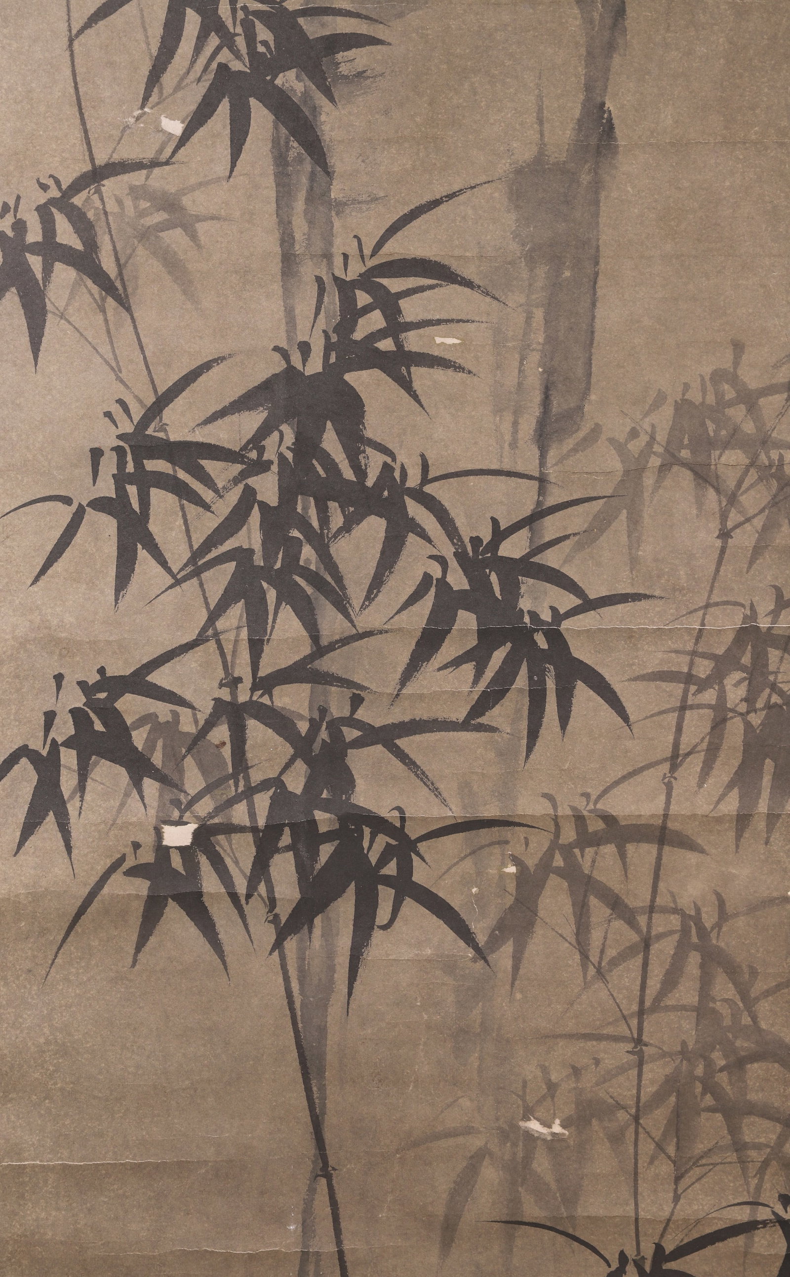 A Paper Ink Painting "Bamboo and Rocks" Attributed to Zheng Xie, Qing Dynasty - 6