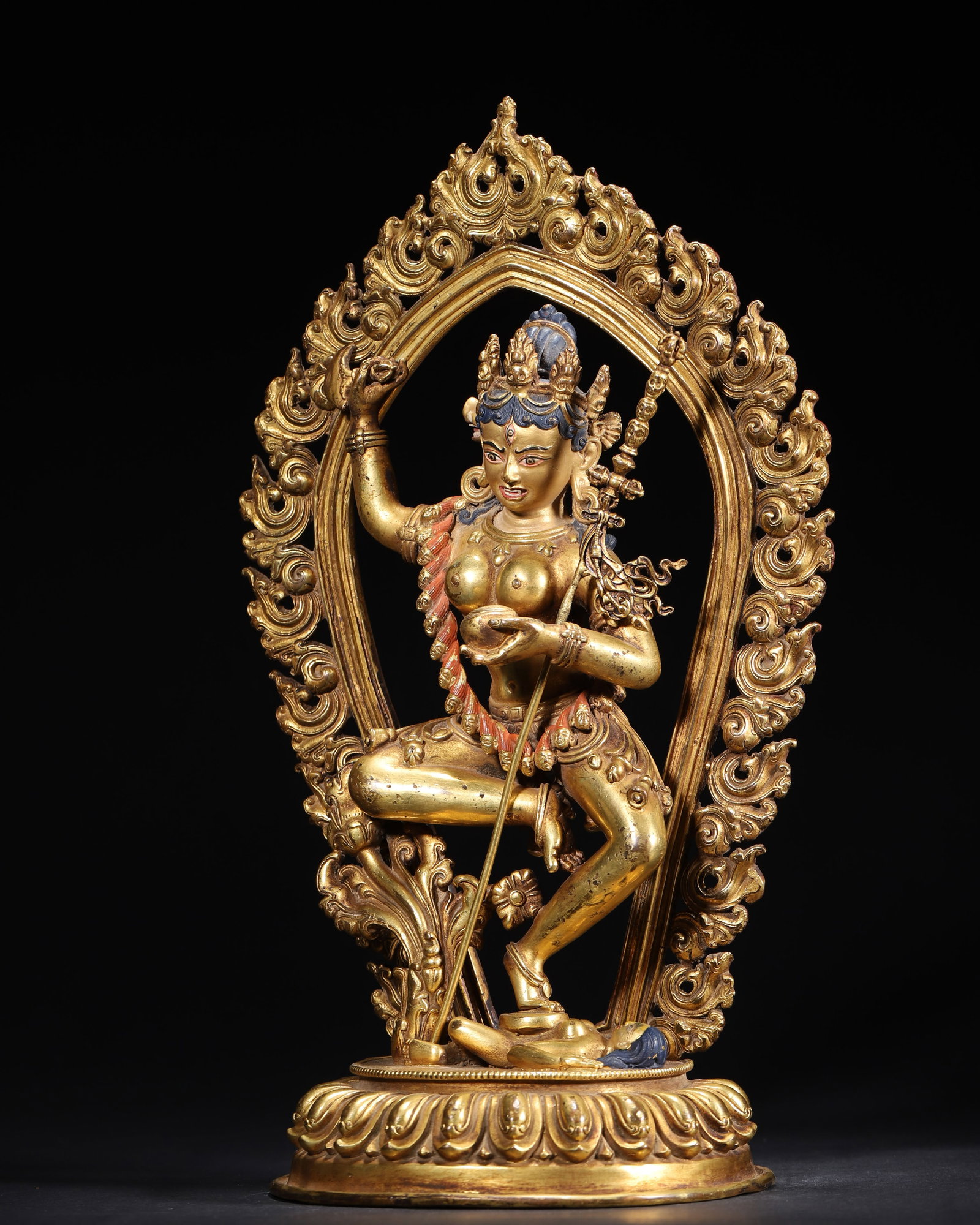 A Gilt-Bronze Statue of Vajravarahi with Pig Head, Qing Dynasty - 2