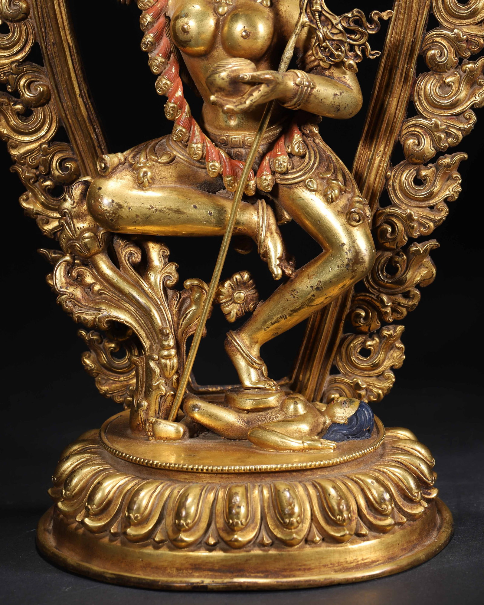 A Gilt-Bronze Statue of Vajravarahi with Pig Head, Qing Dynasty - 4