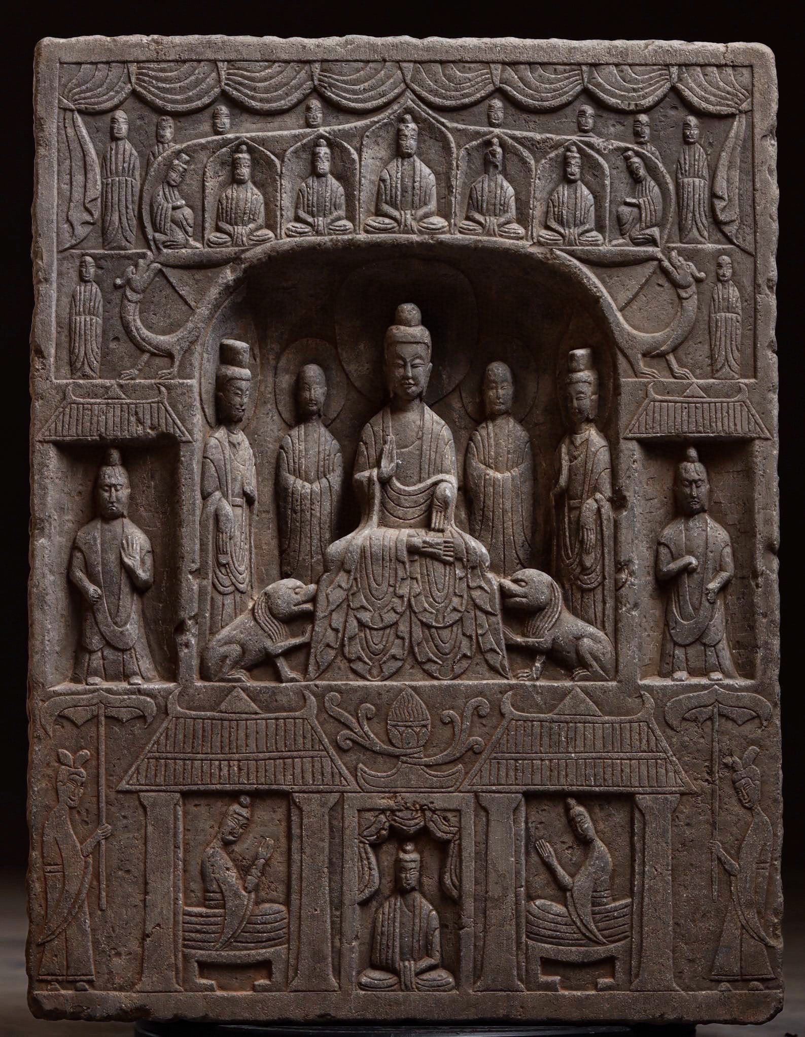A Limestone Buddhist Stele, Northern Dynasties - 2