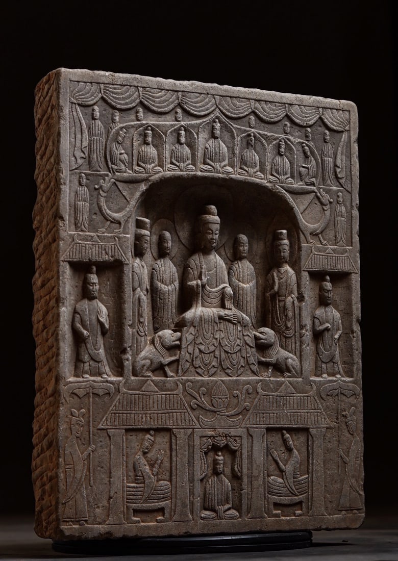 A Limestone Buddhist Stele, Northern Dynasties - 4