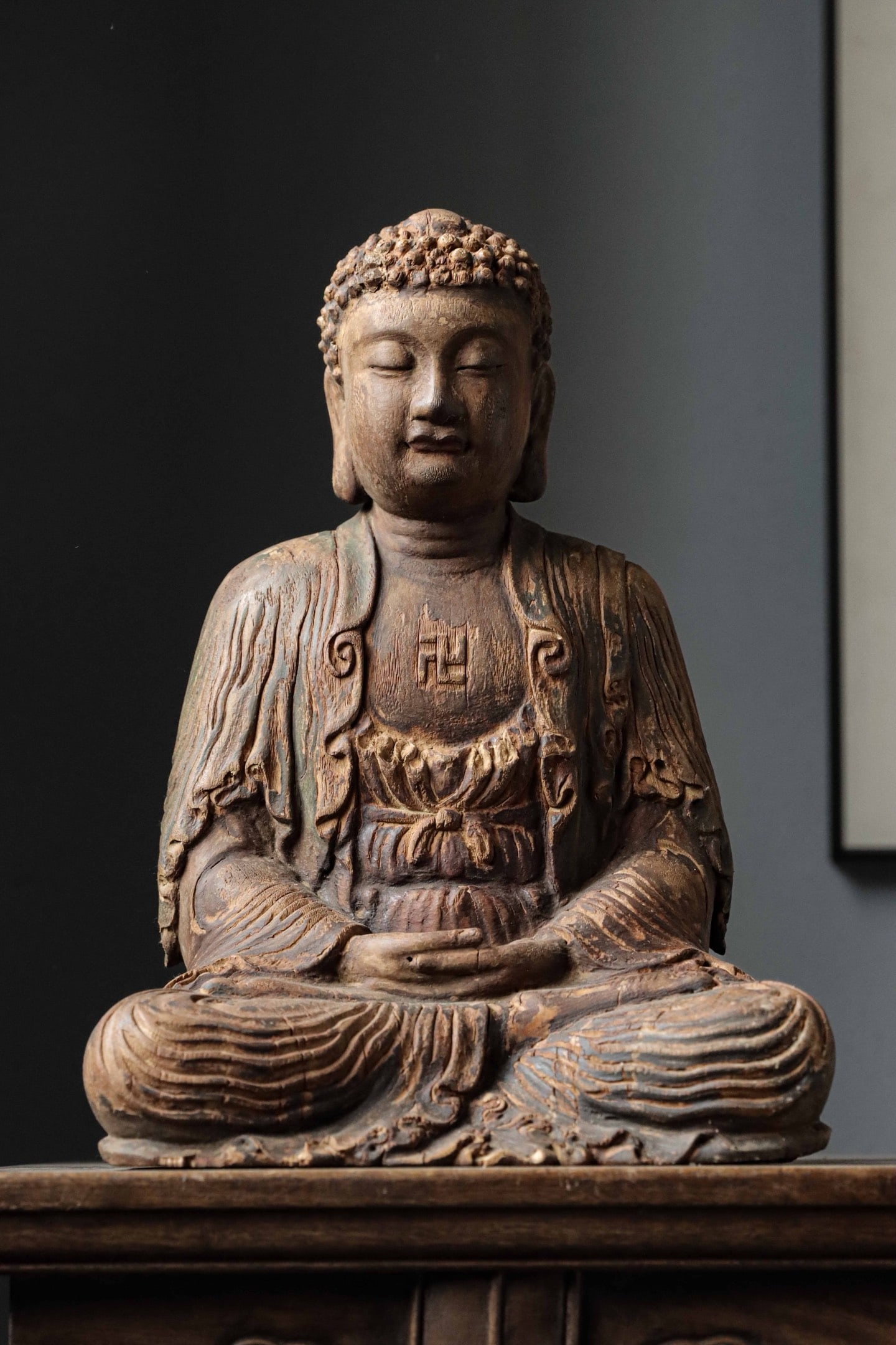 A Wooden Statue of Sakyamuni Buddha, Ming Dynasty - 2