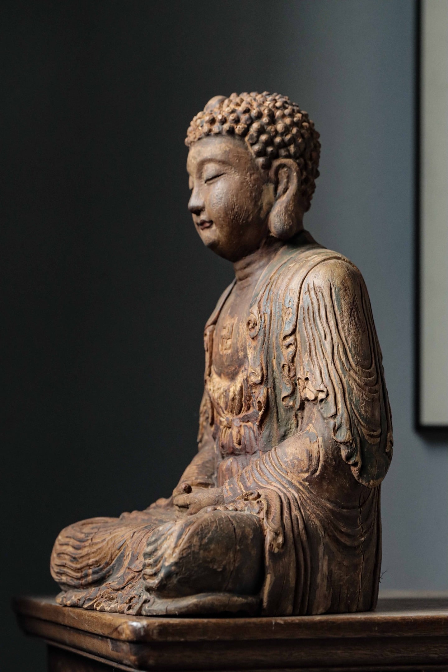 A Wooden Statue of Sakyamuni Buddha, Ming Dynasty - 7