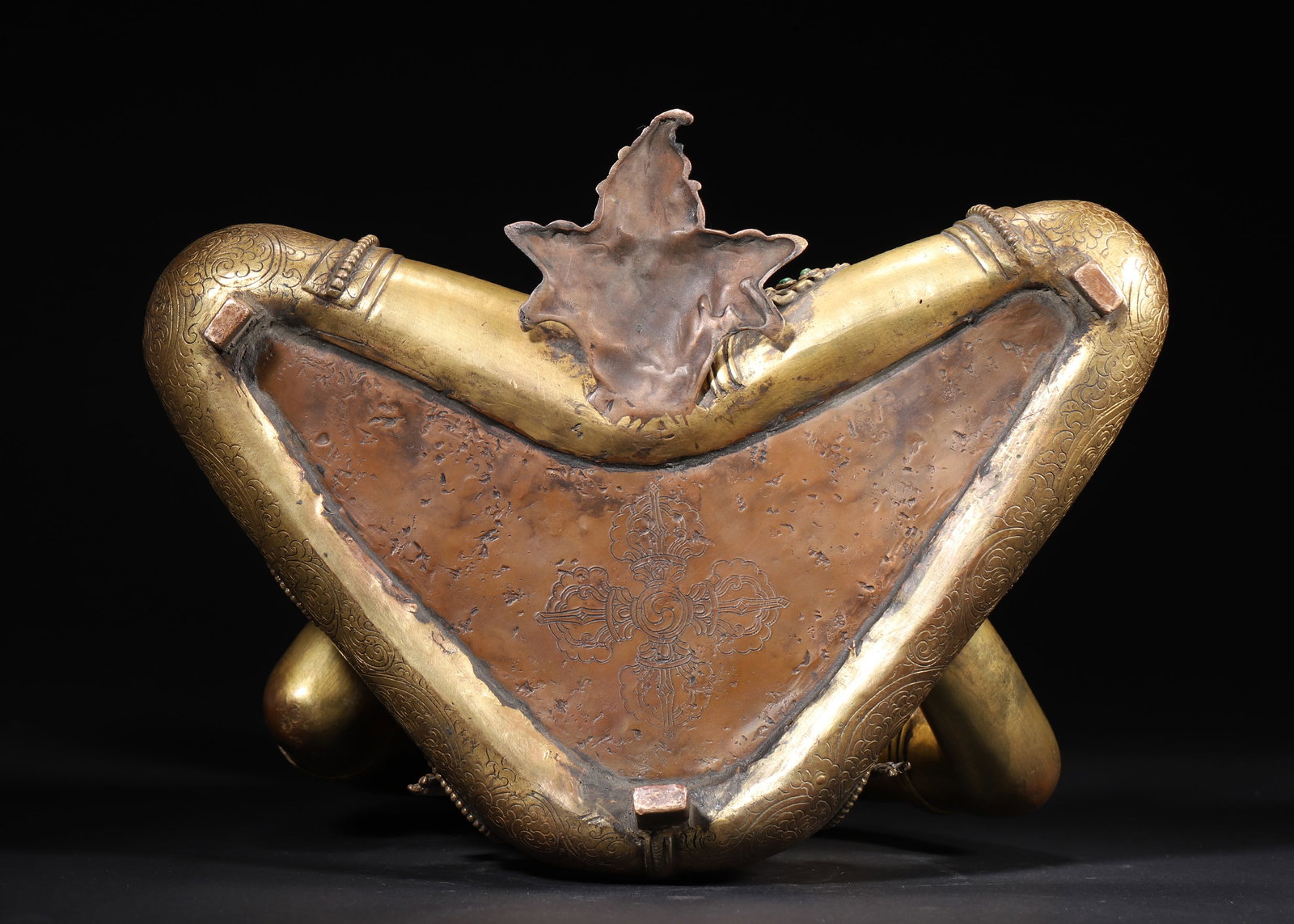 A Gilt Bronze Inlaid Gemstone Vajrasattva Seated Statue, Qing Dynasty - 12
