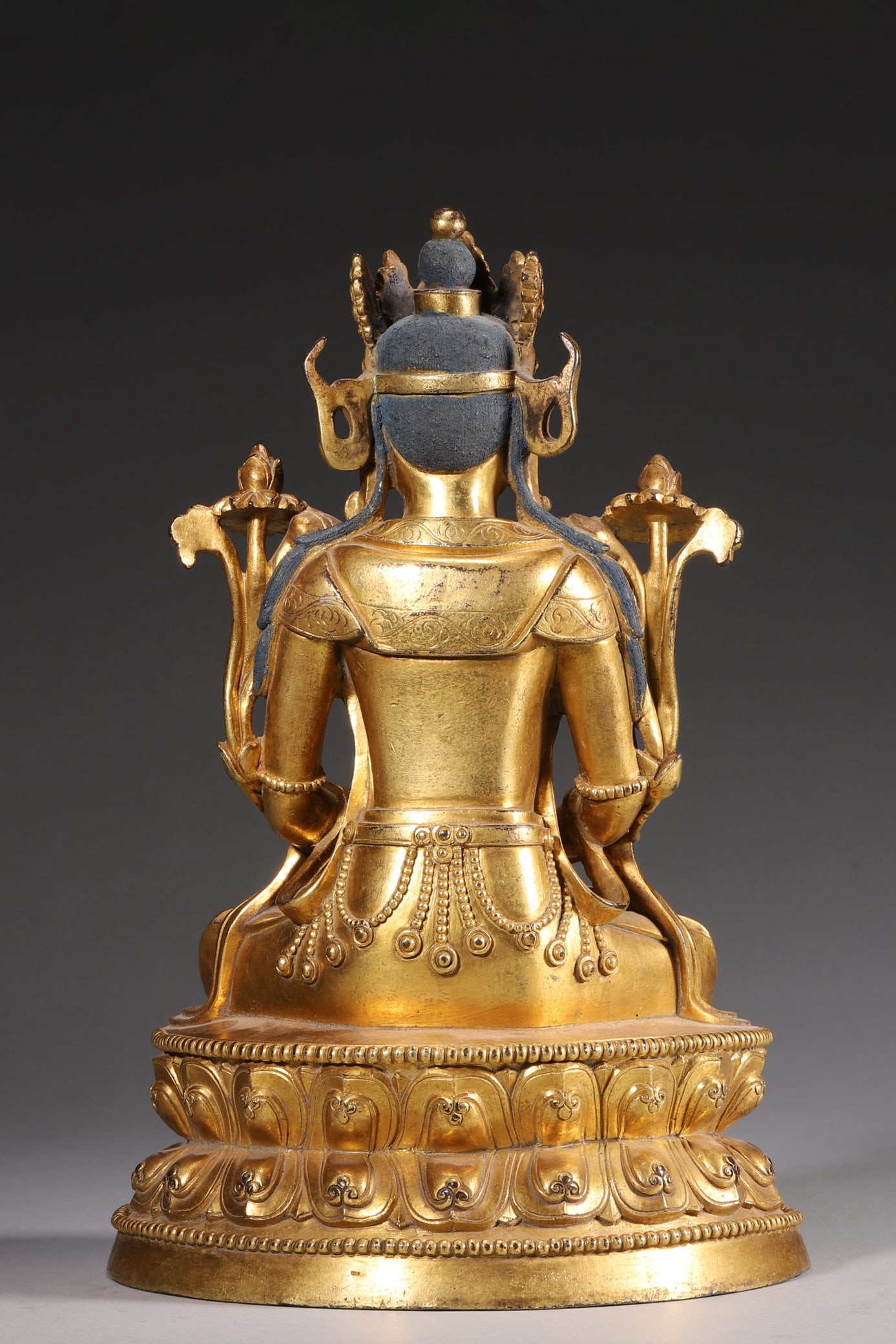 A Gilt Bronze Amitayus Statue - Qing Dynasty - 4