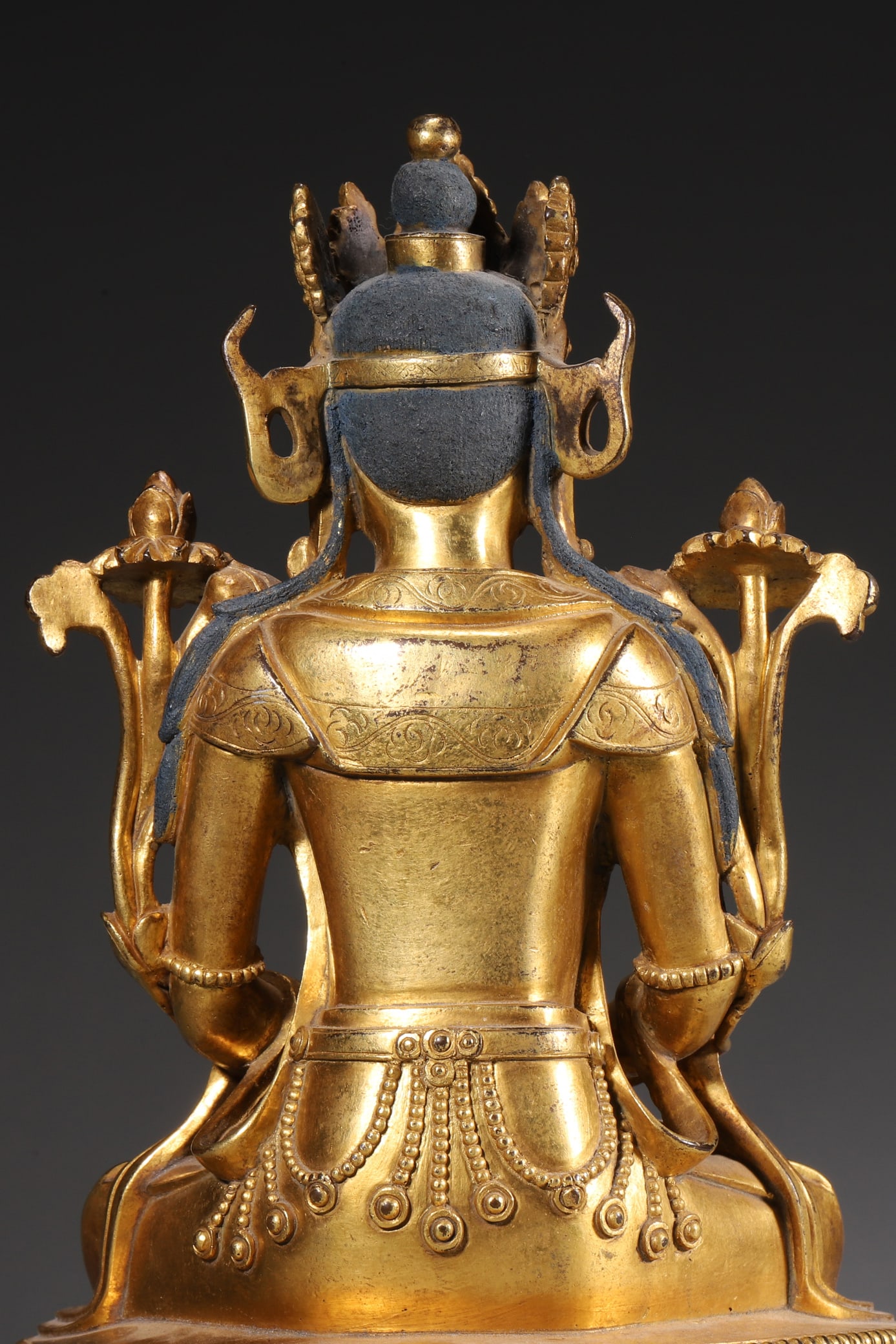A Gilt Bronze Amitayus Statue - Qing Dynasty - 5