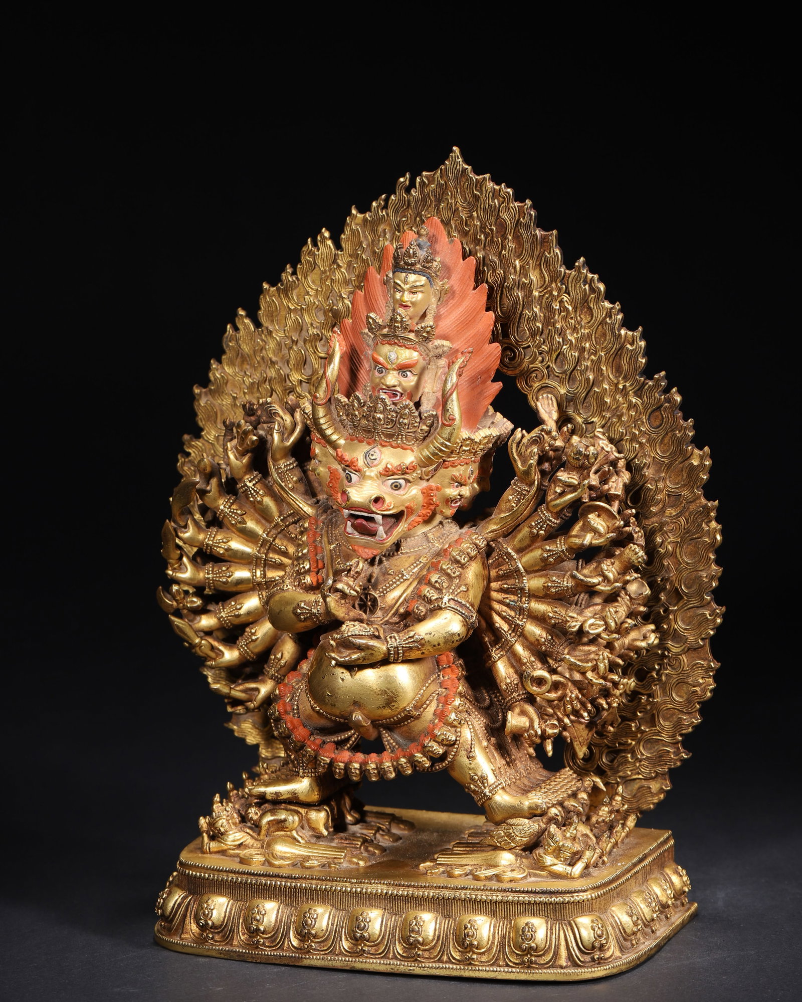 A Gilt-Bronze Statue of Yamantaka, Qing Dynasty - 2