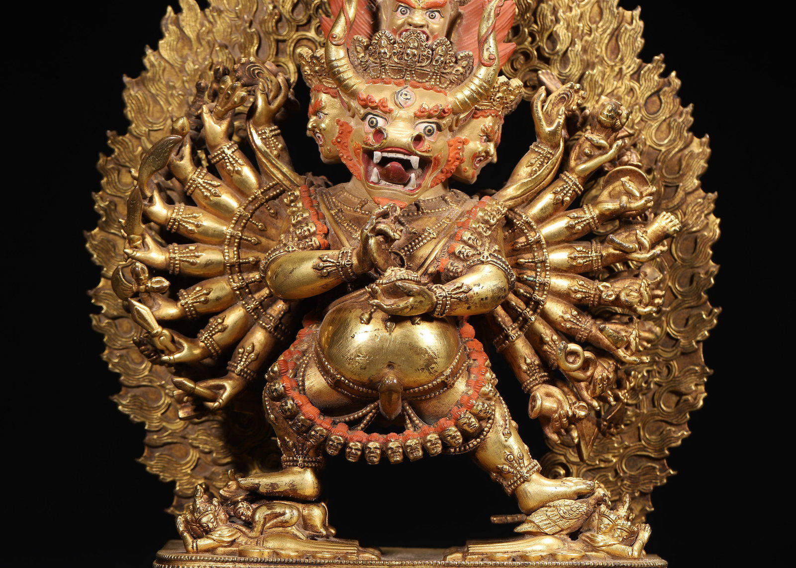 A Gilt-Bronze Statue of Yamantaka, Qing Dynasty - 4