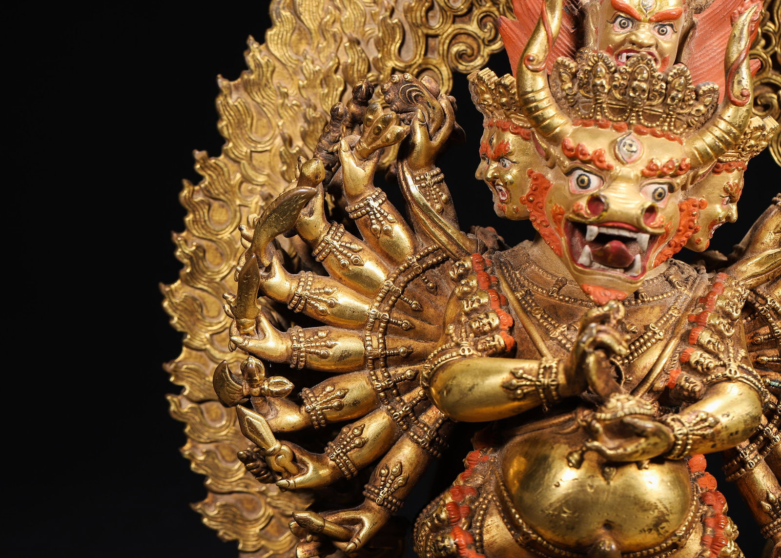 A Gilt-Bronze Statue of Yamantaka, Qing Dynasty - 5