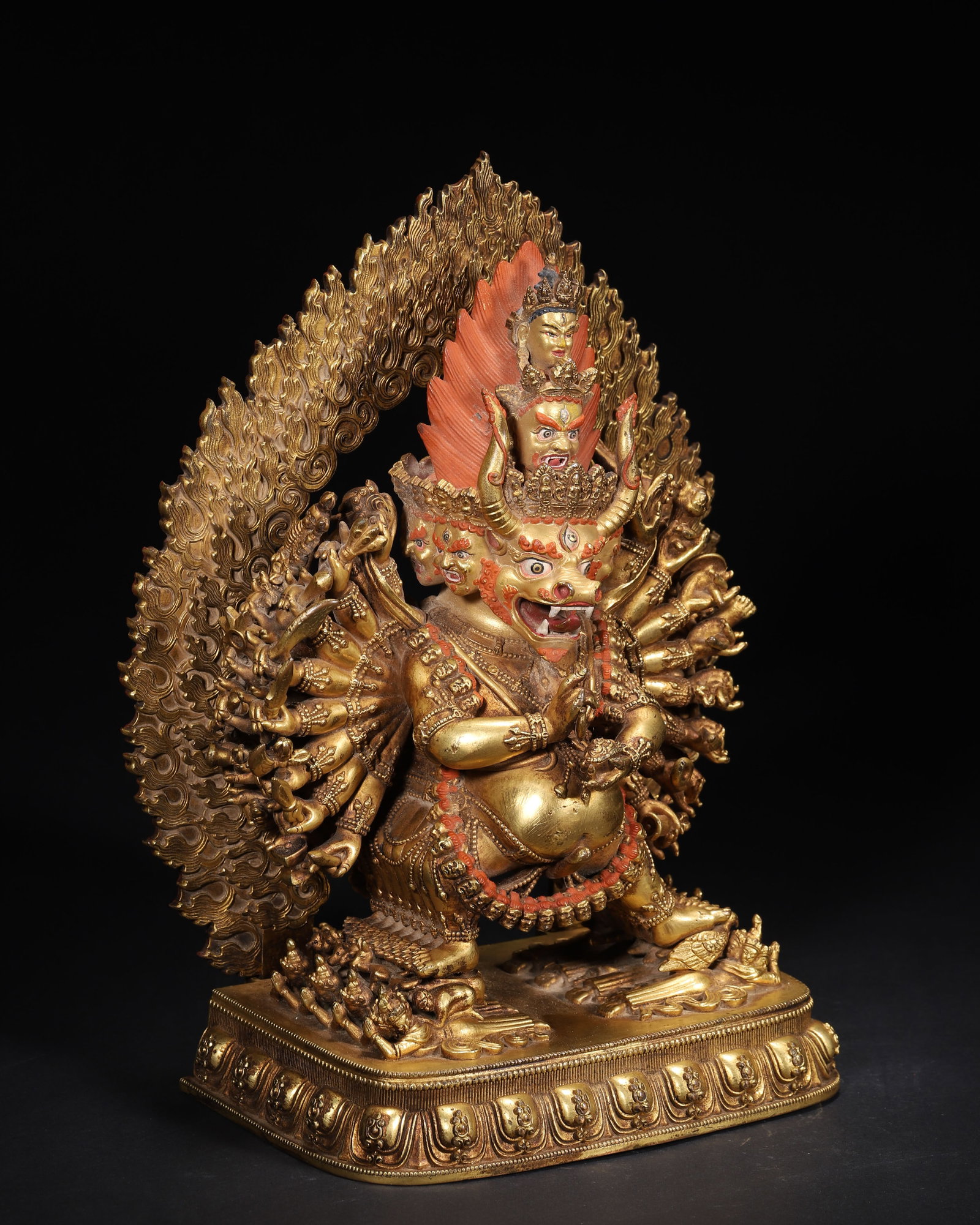 A Gilt-Bronze Statue of Yamantaka, Qing Dynasty - 7