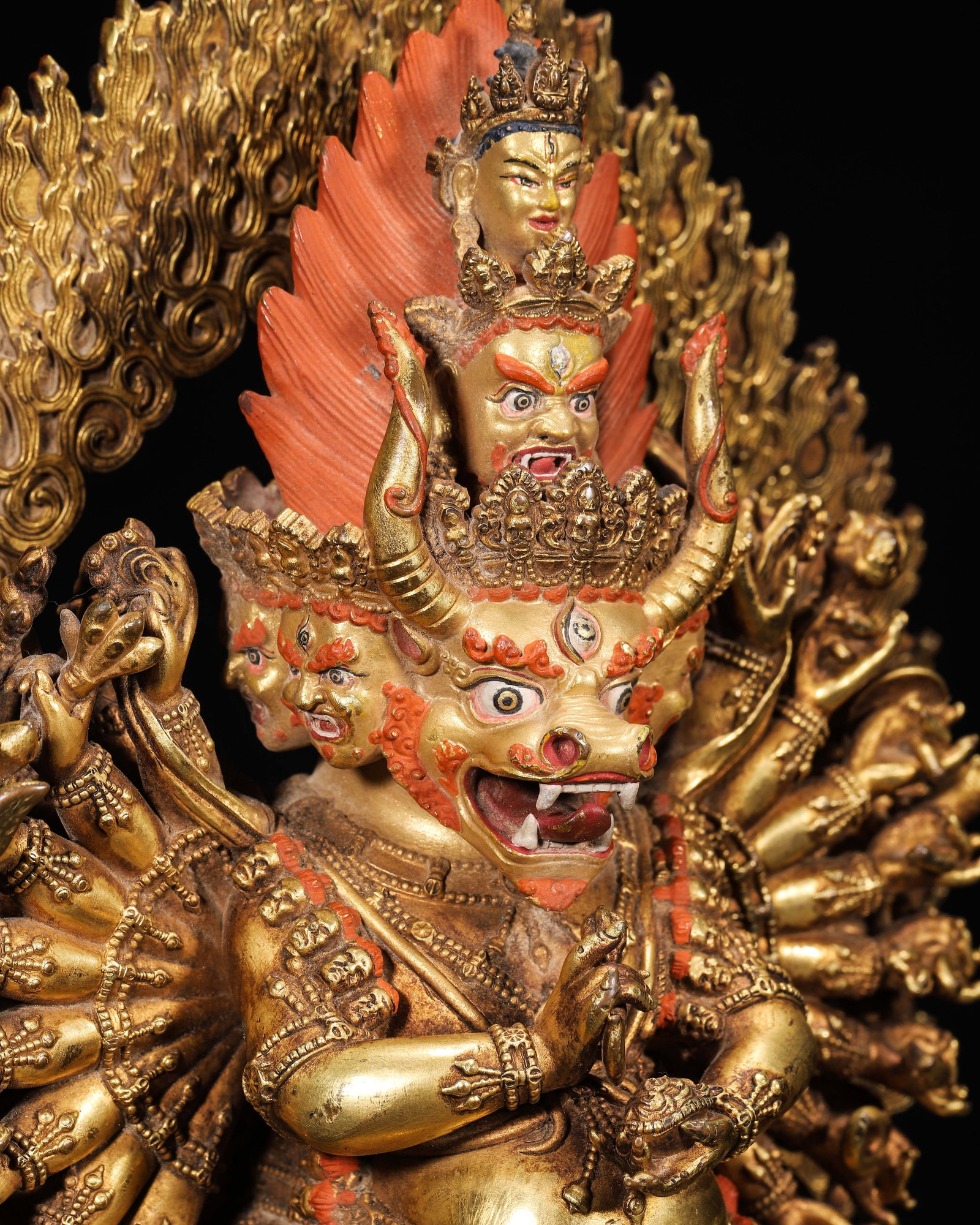 A Gilt-Bronze Statue of Yamantaka, Qing Dynasty - 8