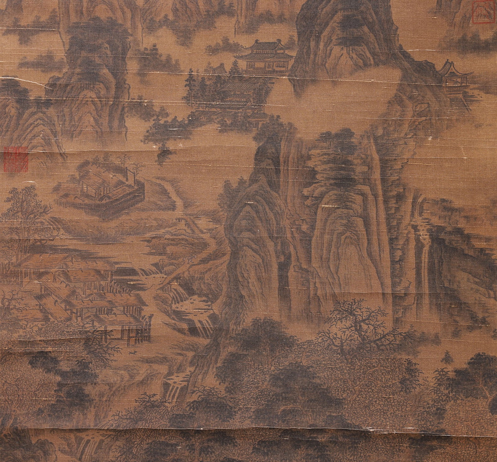 A Silk Ink Landscape Painting Attributed to Fan Kuan, Song Dynasty - 3